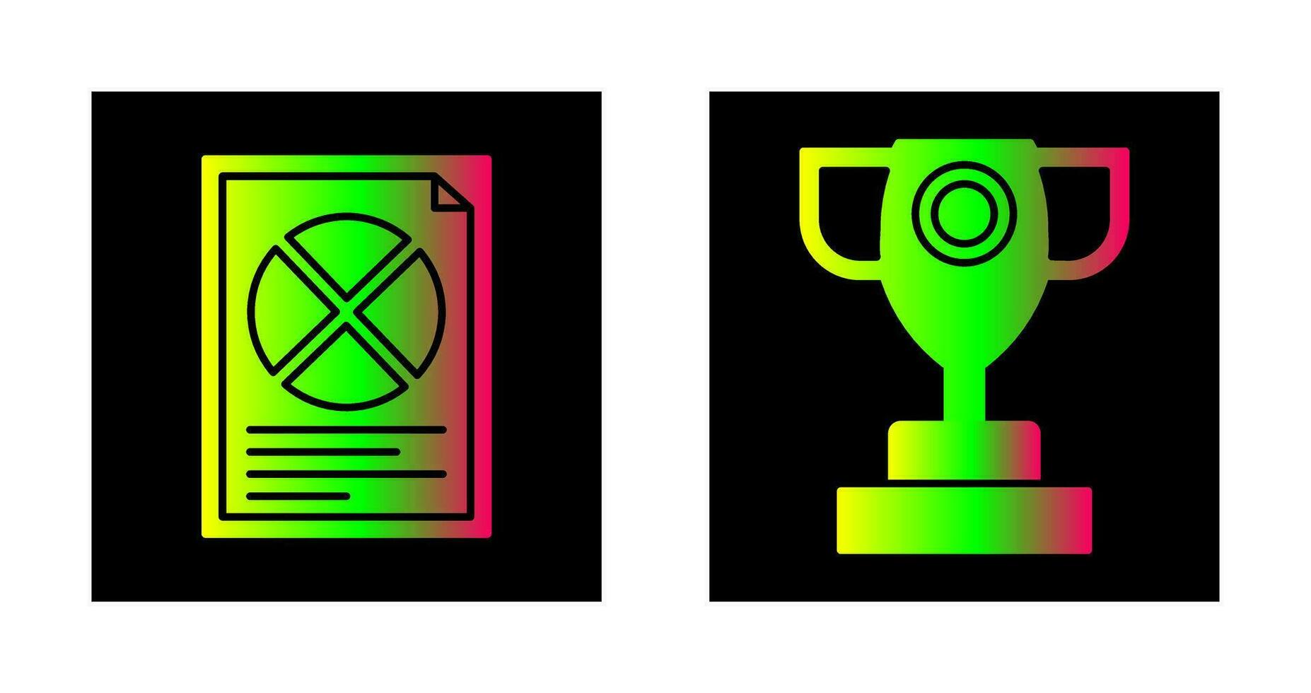Pie Chart and Trophy Icon vector