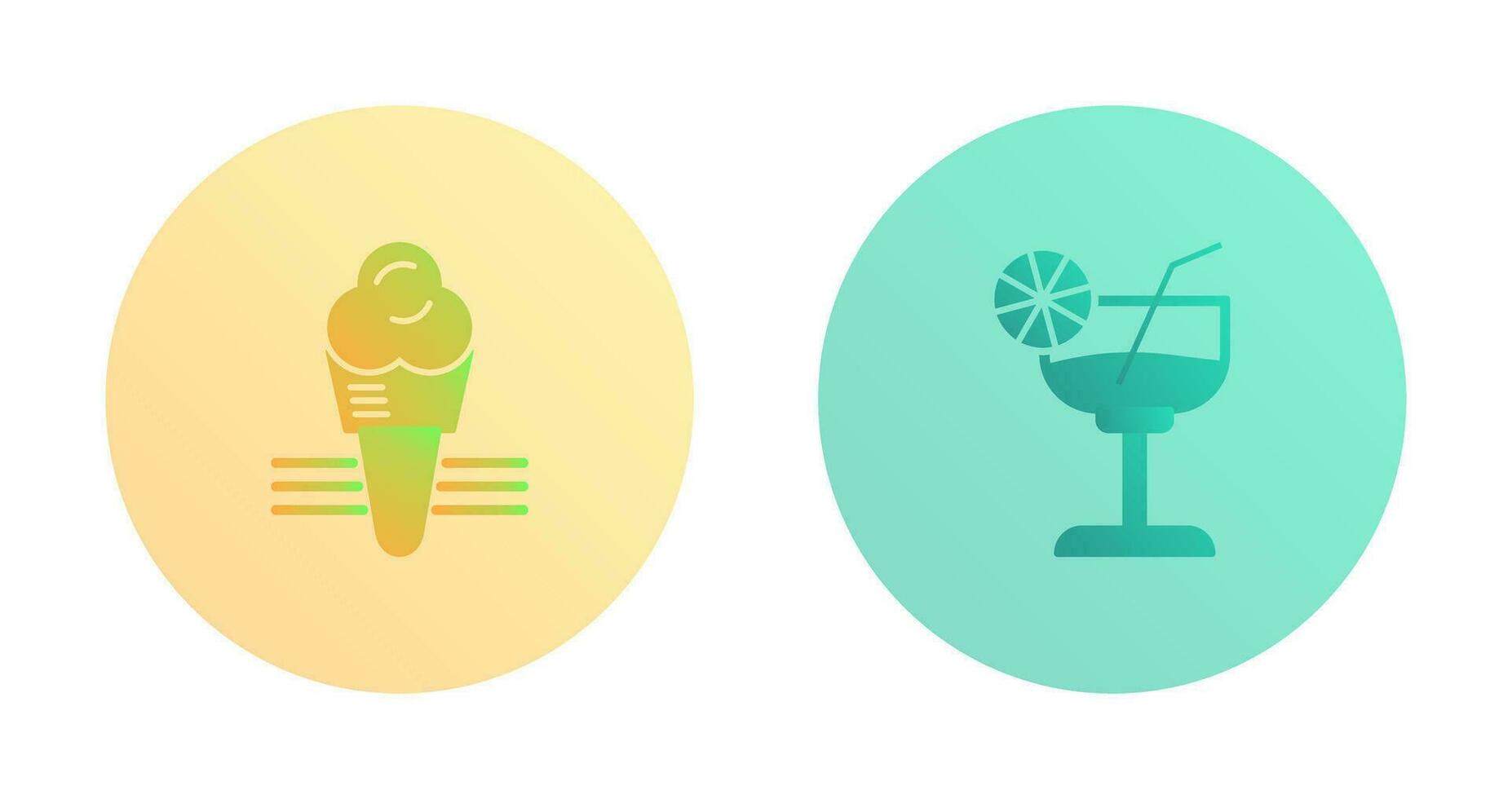 Ice Cream and Cocktail Icon vector