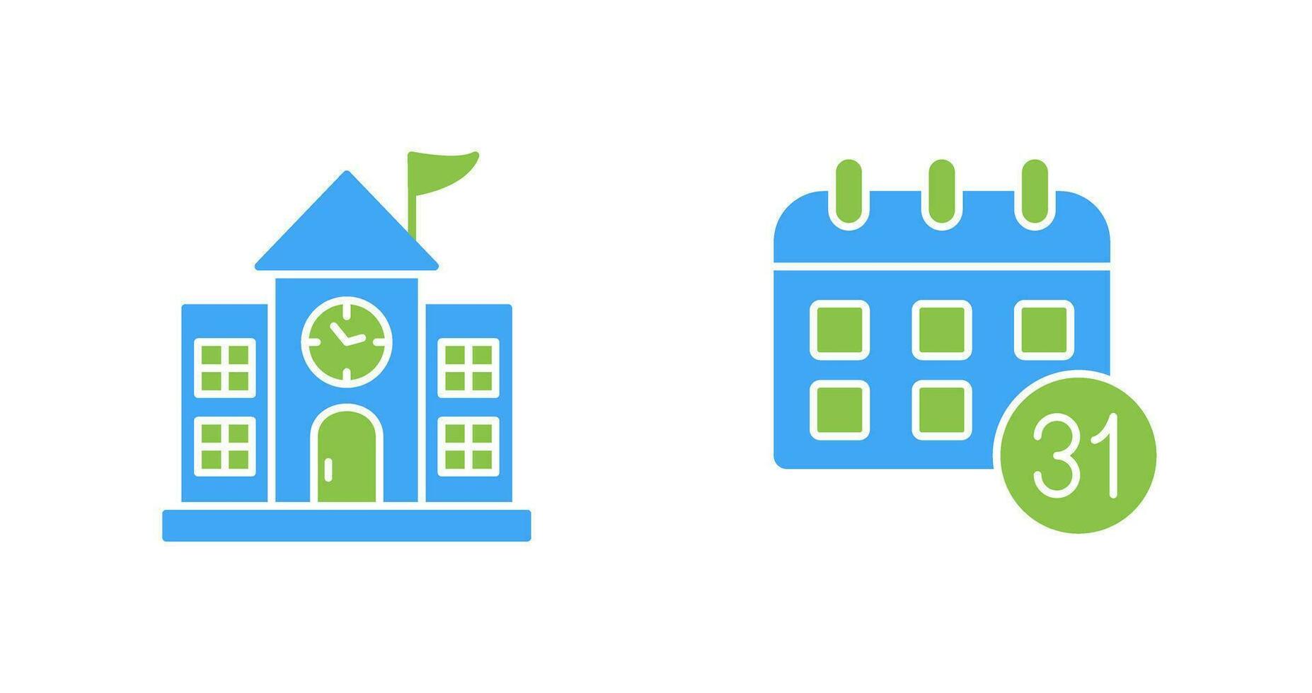 University Campus and Calendar Icon vector