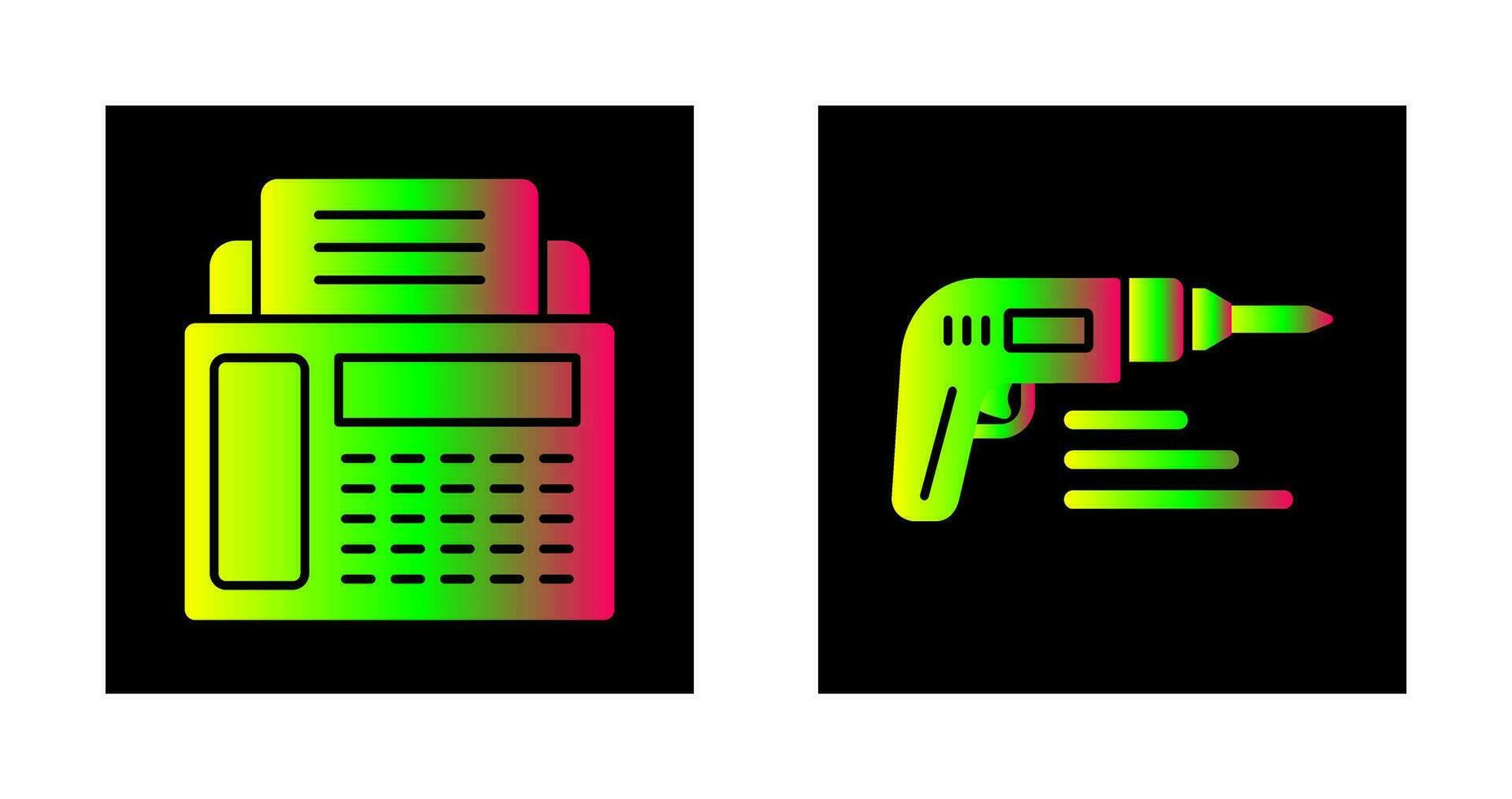 Fax Machine and Drill Icon vector