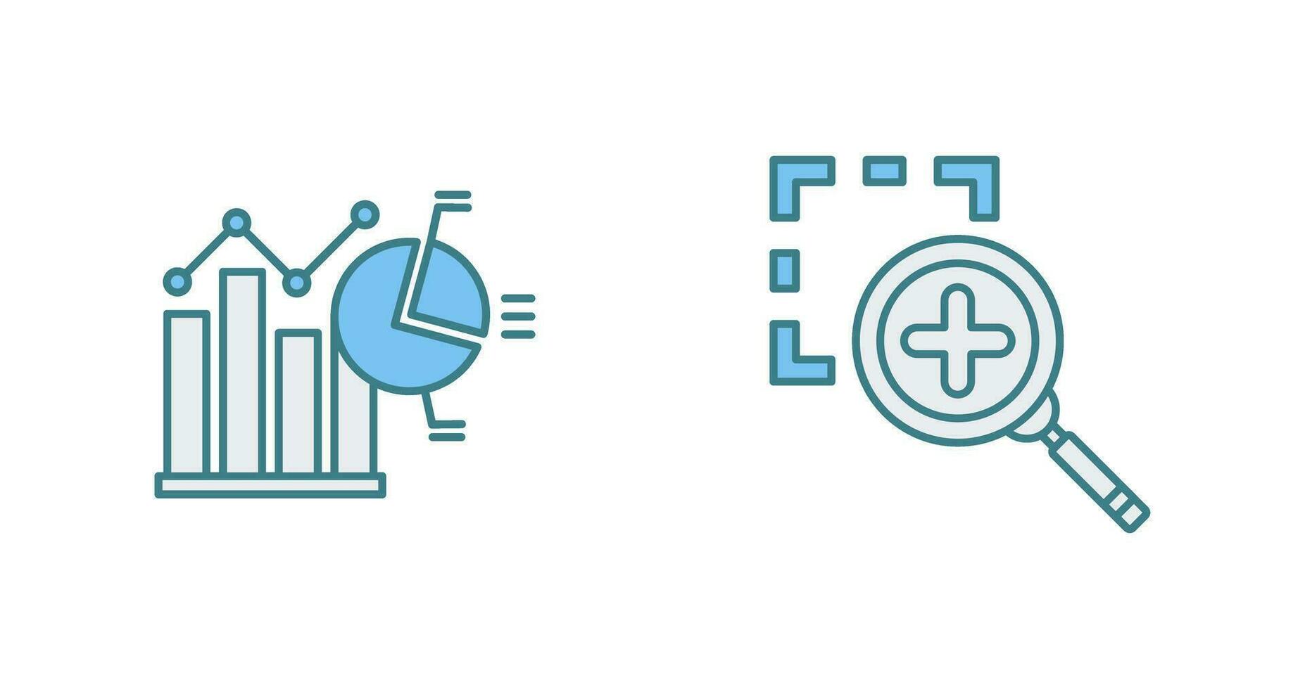 Bar Chat and Zoom In Icon vector