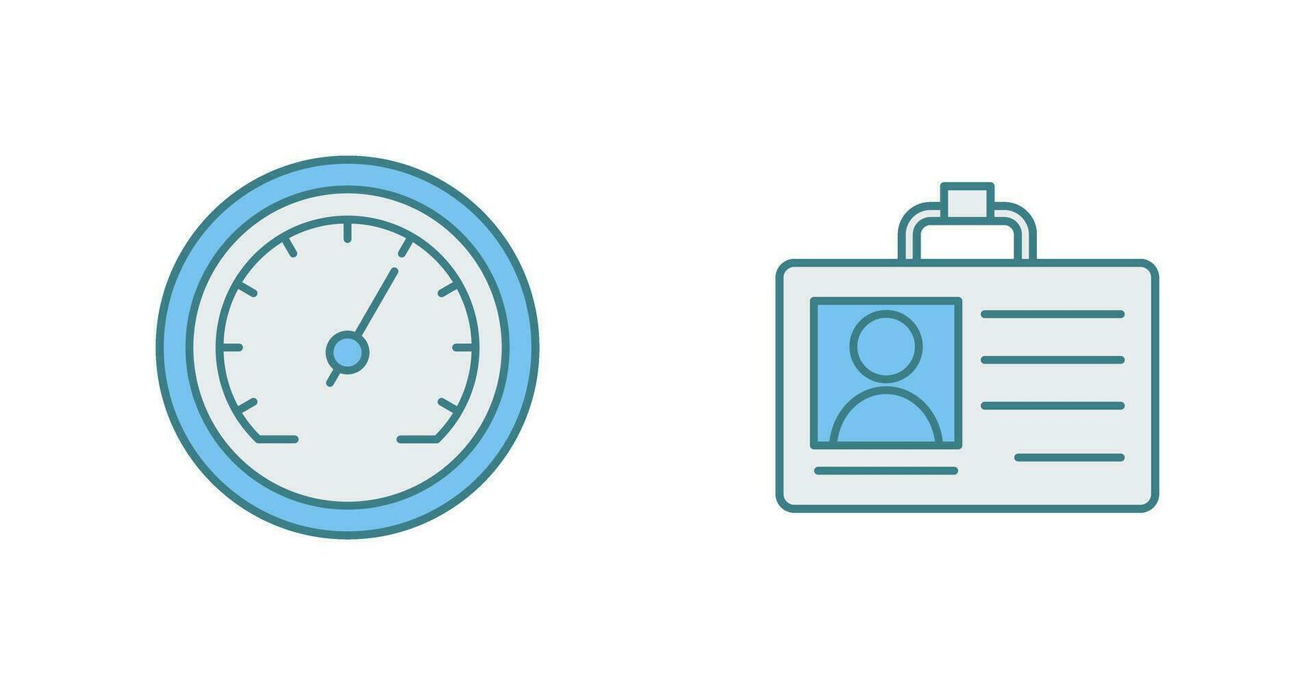 Id Card and Speedometer  Icon vector