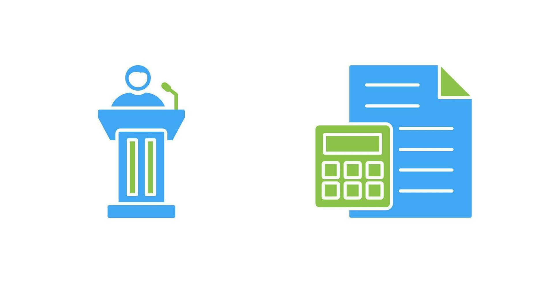 Podium and CalculatorSnack and Money Icon vector