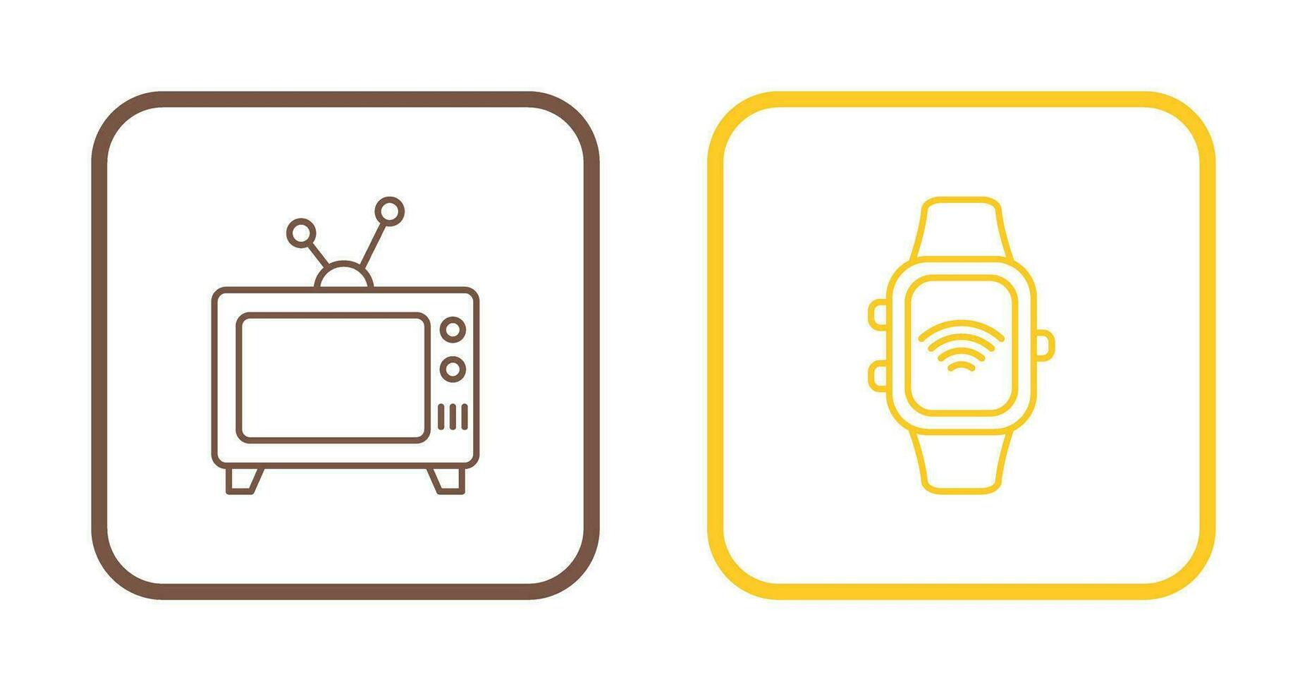 Television and Smart Watch Icon vector