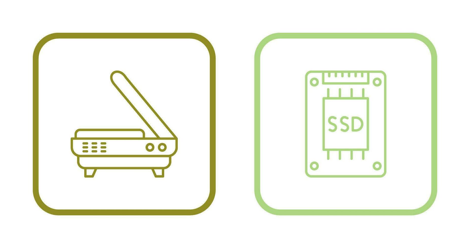 Scanner and Hard drive Icon vector