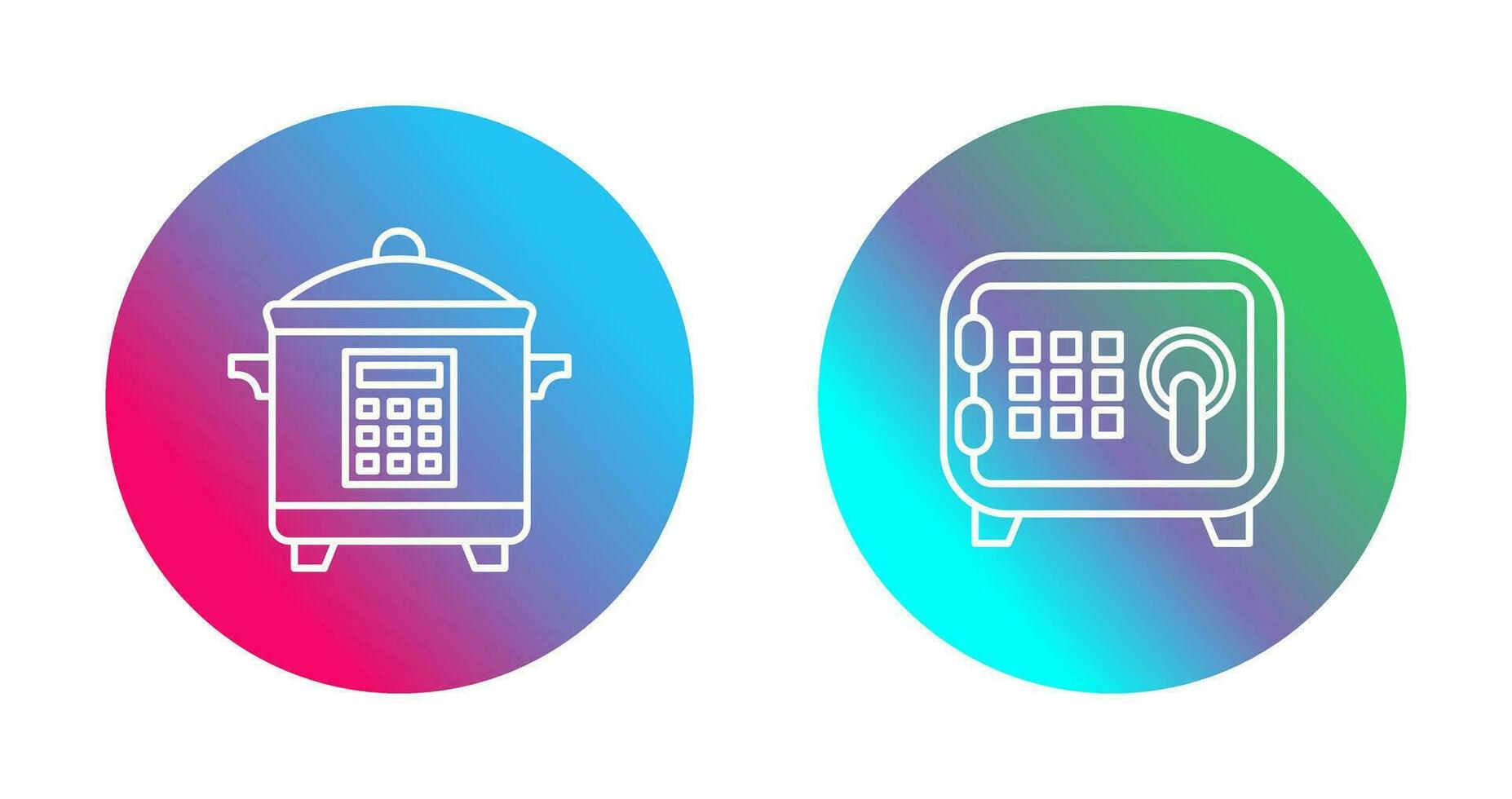 Cooker and Safe Box Icon vector