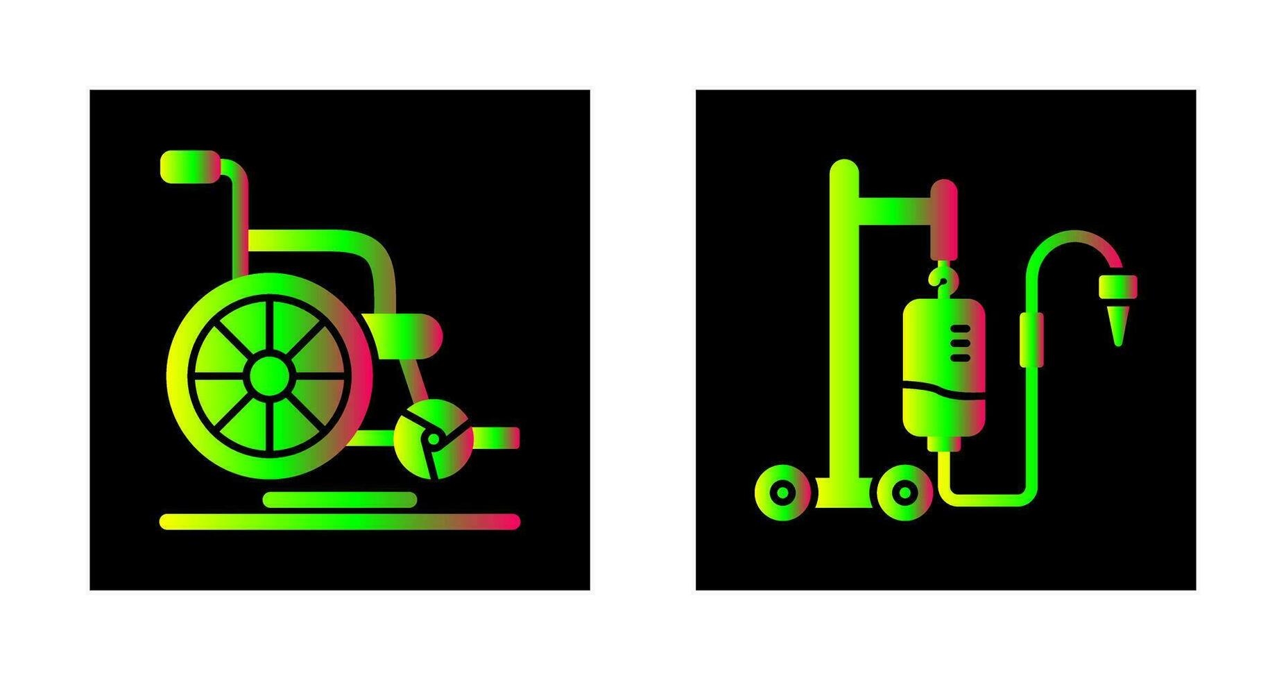 Wheel Chair and Intravenous Icon vector