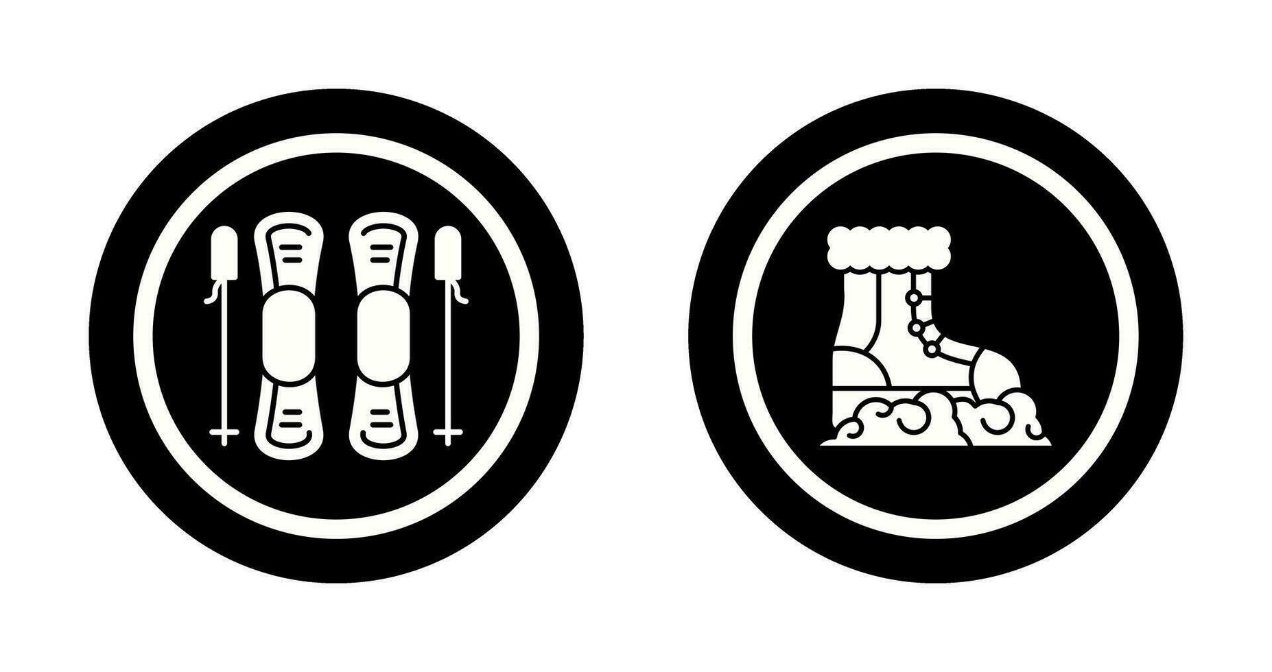 Skills and Snow Boots Icon vector