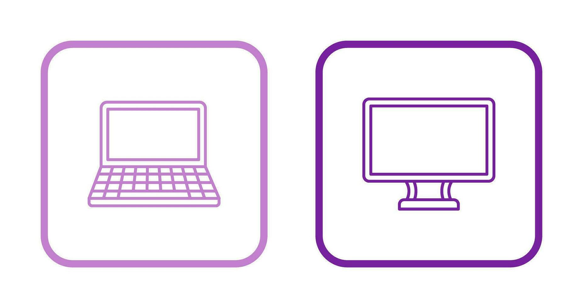 Laptop and Lcd  Icon vector