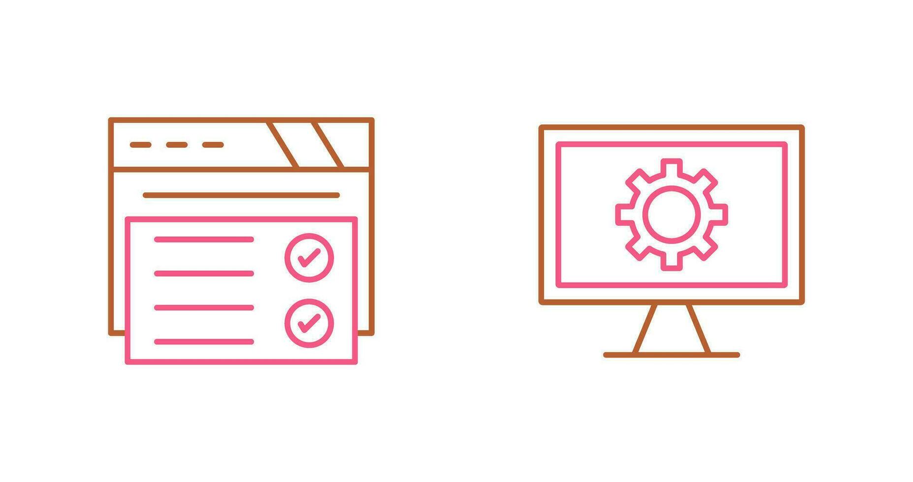 Web Browser and Monitor Screen Icon vector