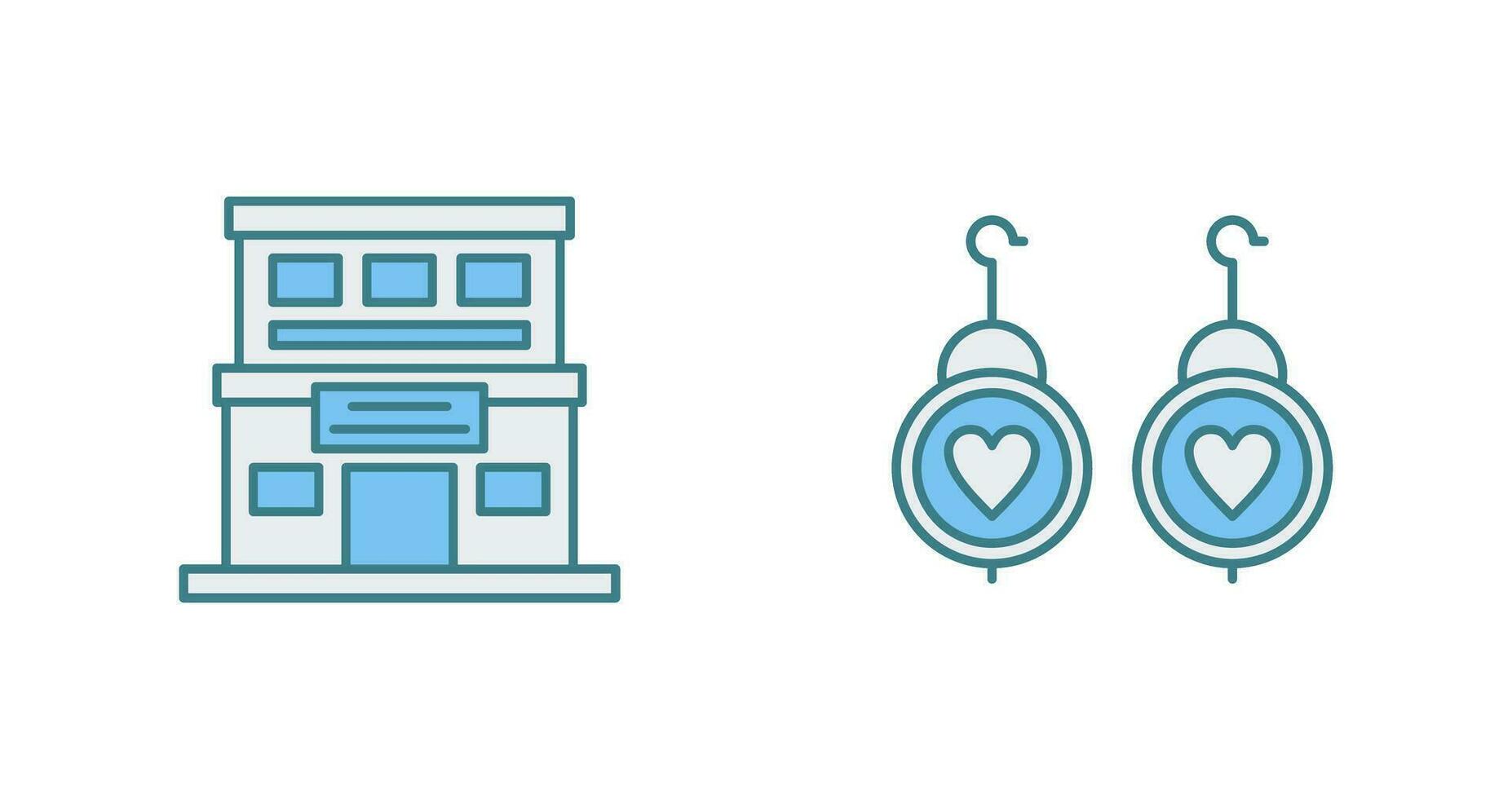 Hotel and Earring Icon vector