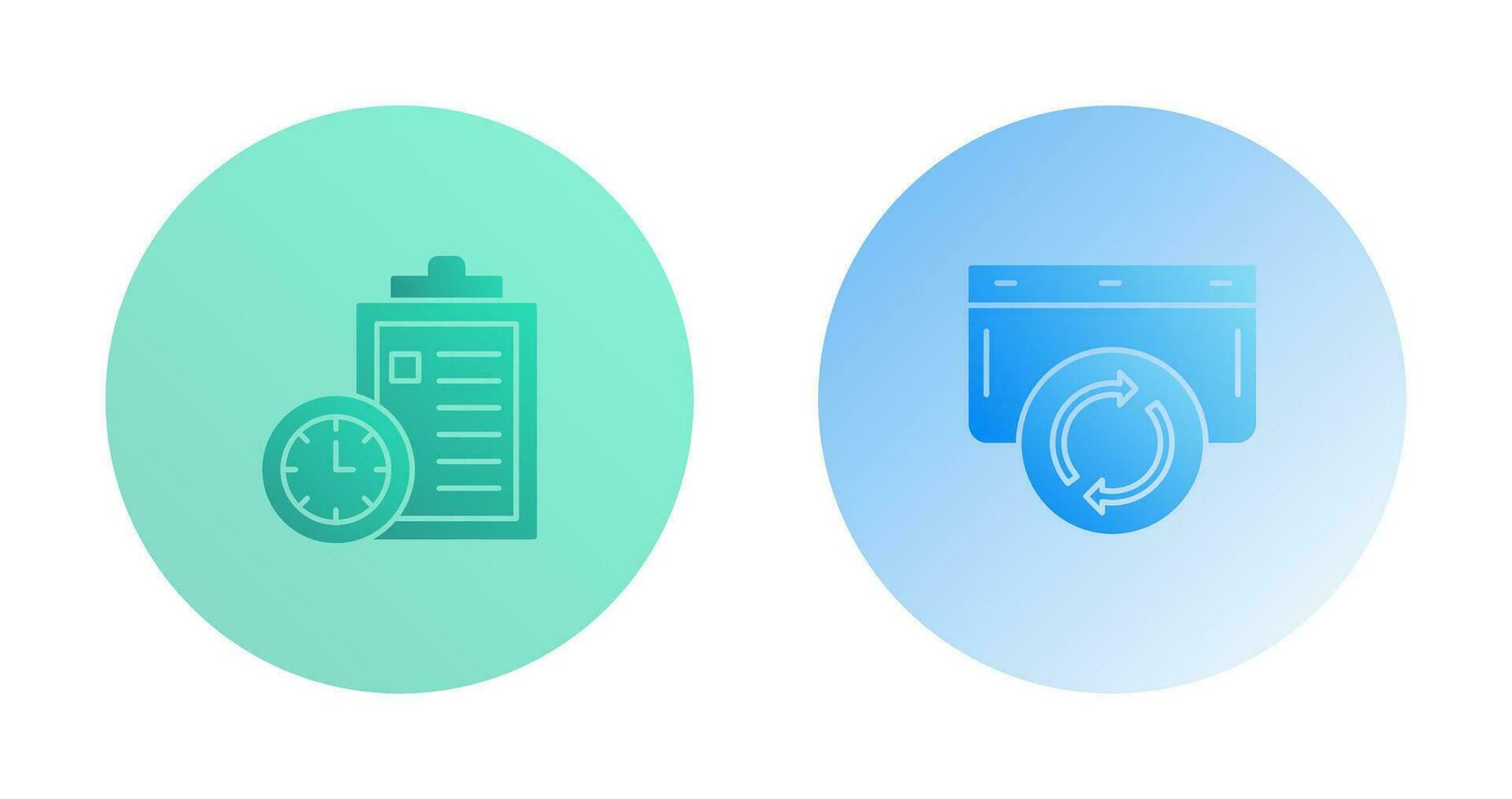 Time Management and Refresh Icon vector