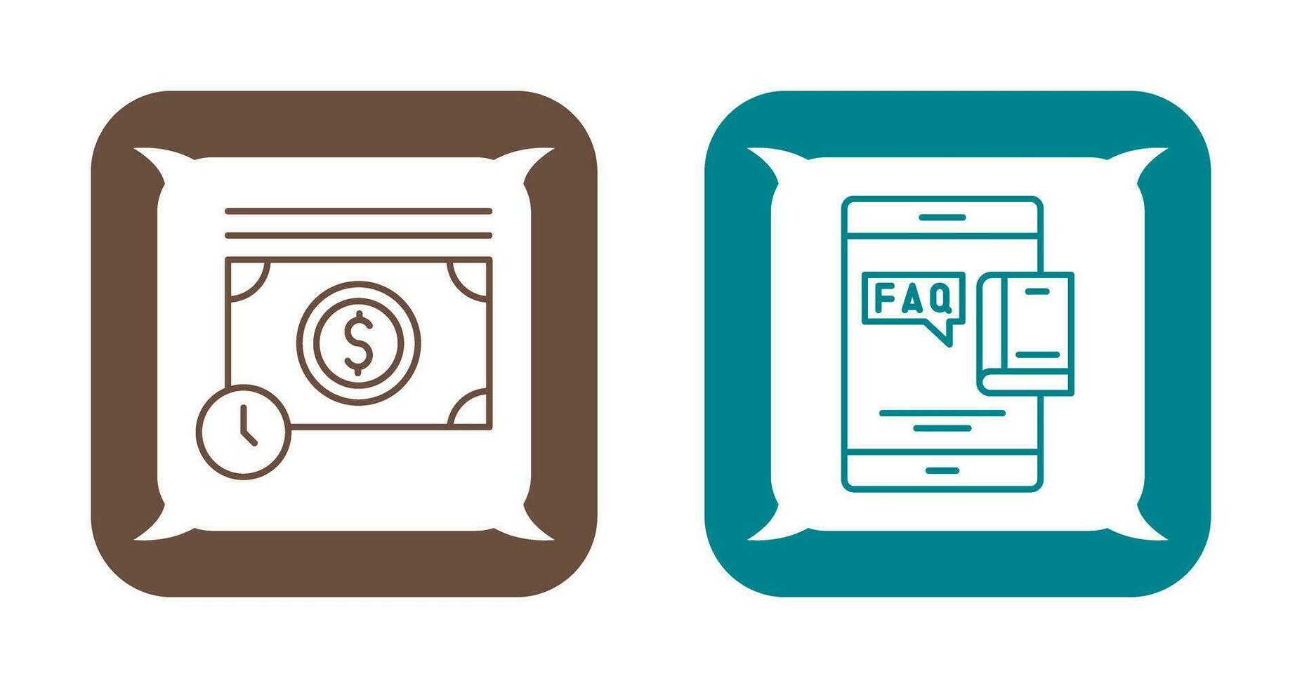 Time is Mony and Faq Icon vector