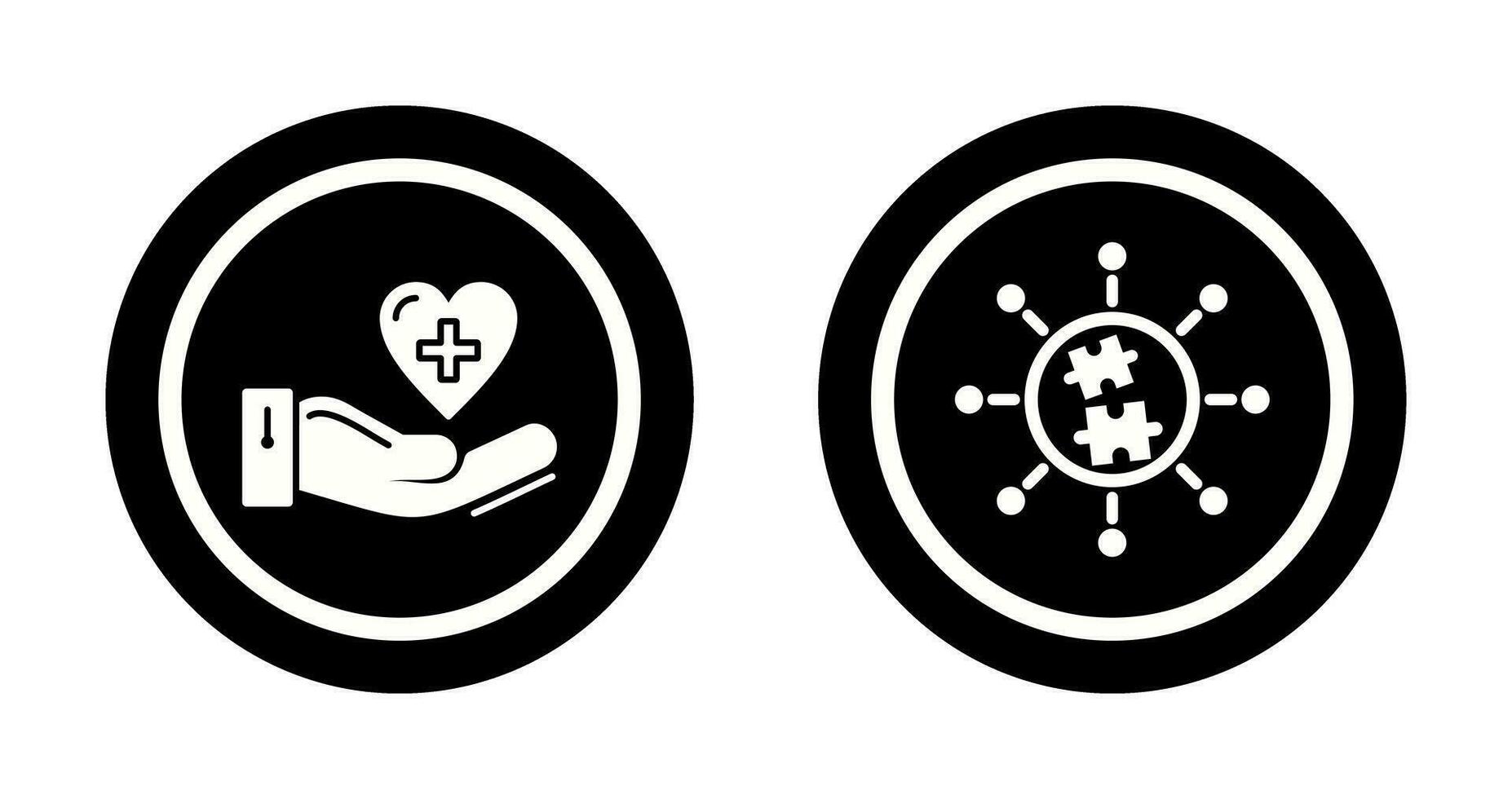 Puzzle and Care Icon vector