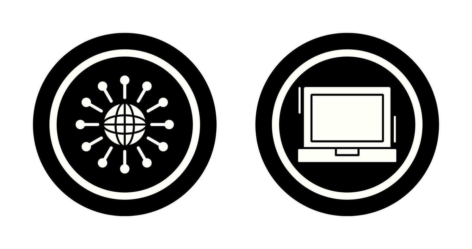 Networking and Laptop Icon vector