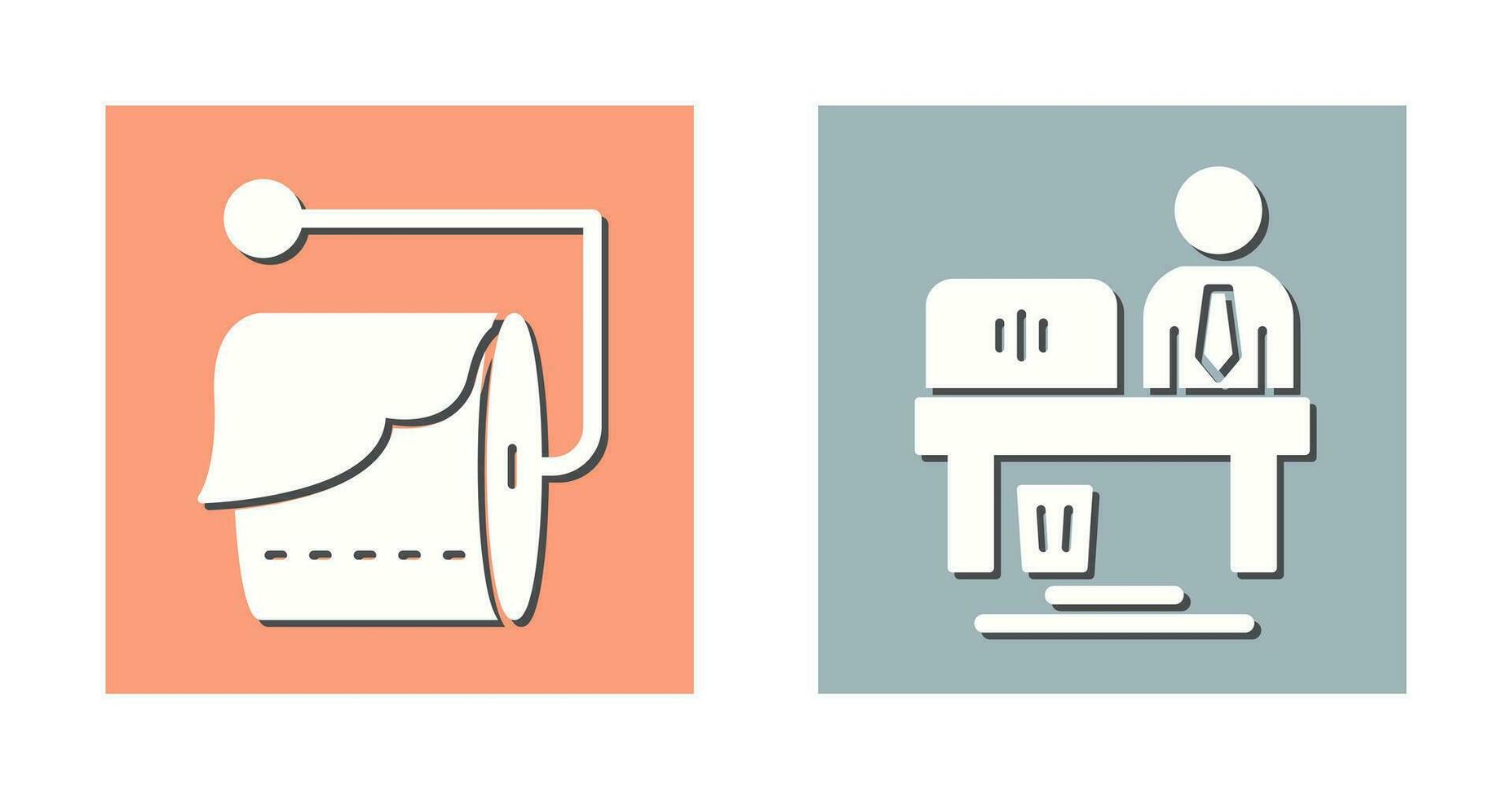 Tissue Roll and Worker Icon vector