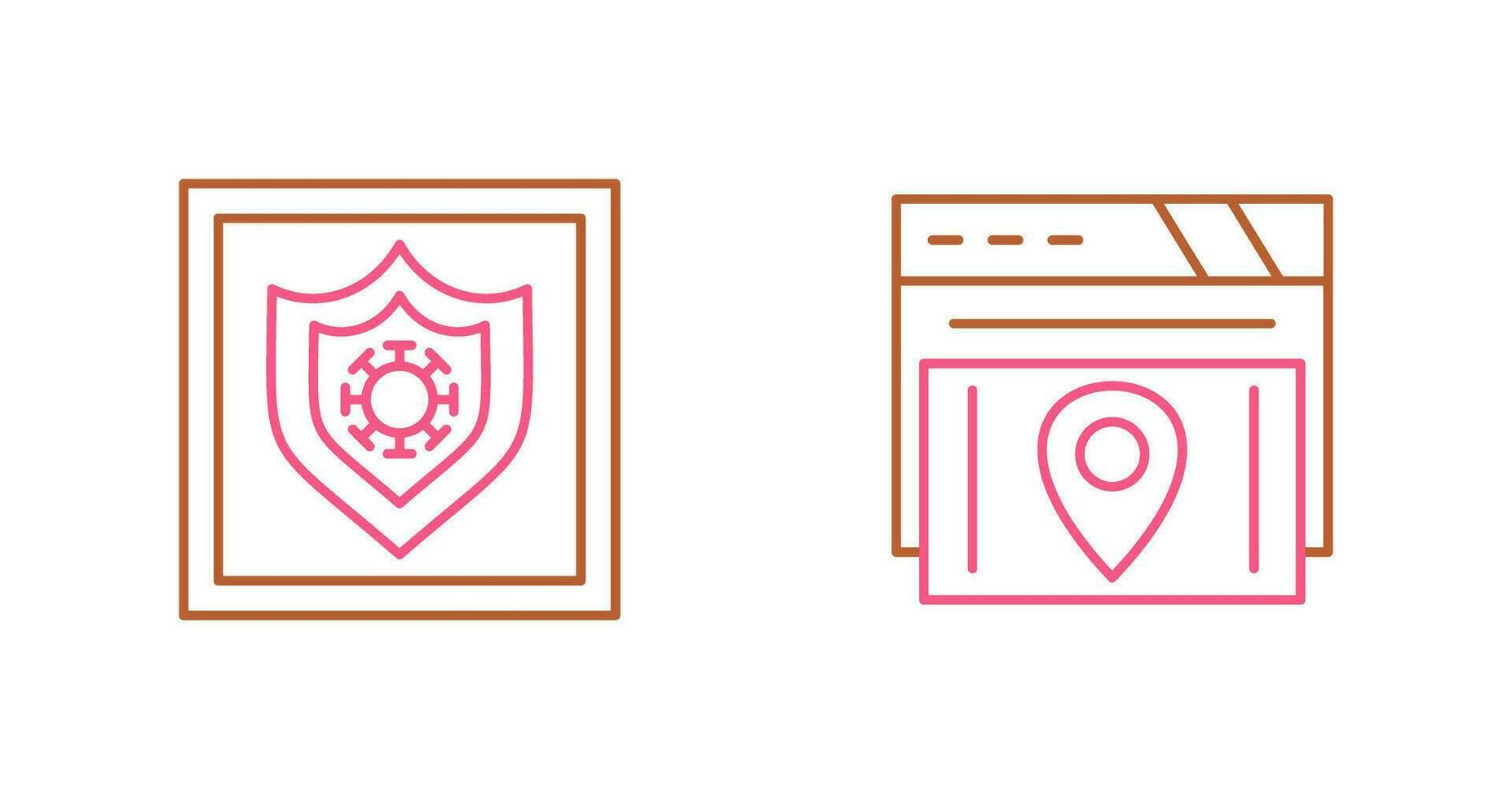 Shield and Map Location Icon vector