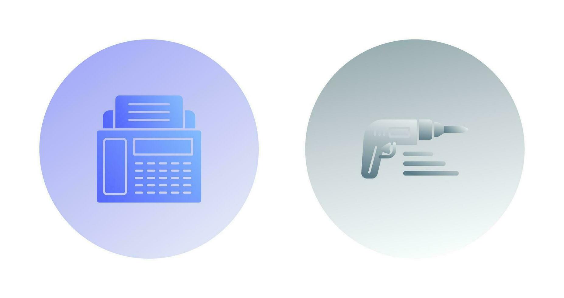 Fax Machine and Drill Icon vector