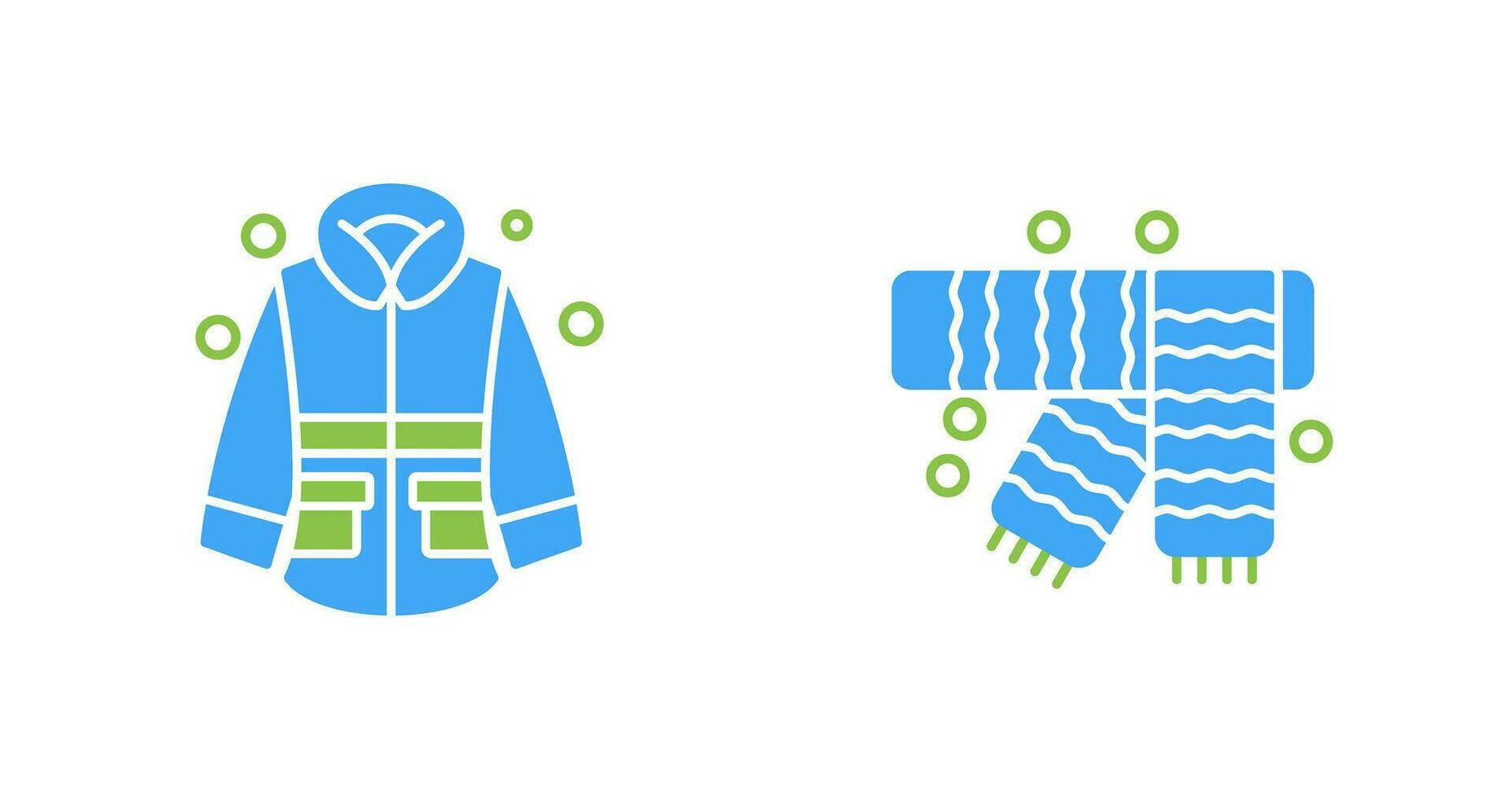 Winter Jacket and Winter Scarf Icon vector