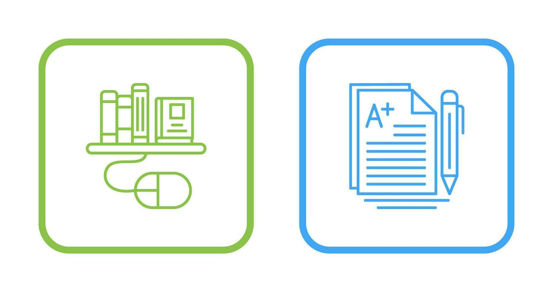 Digital Library and Essay Icon vector