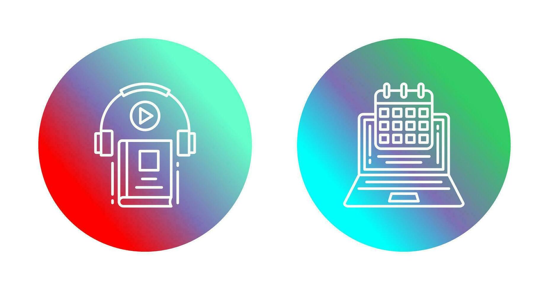 Timetable and Audio Book Icon vector