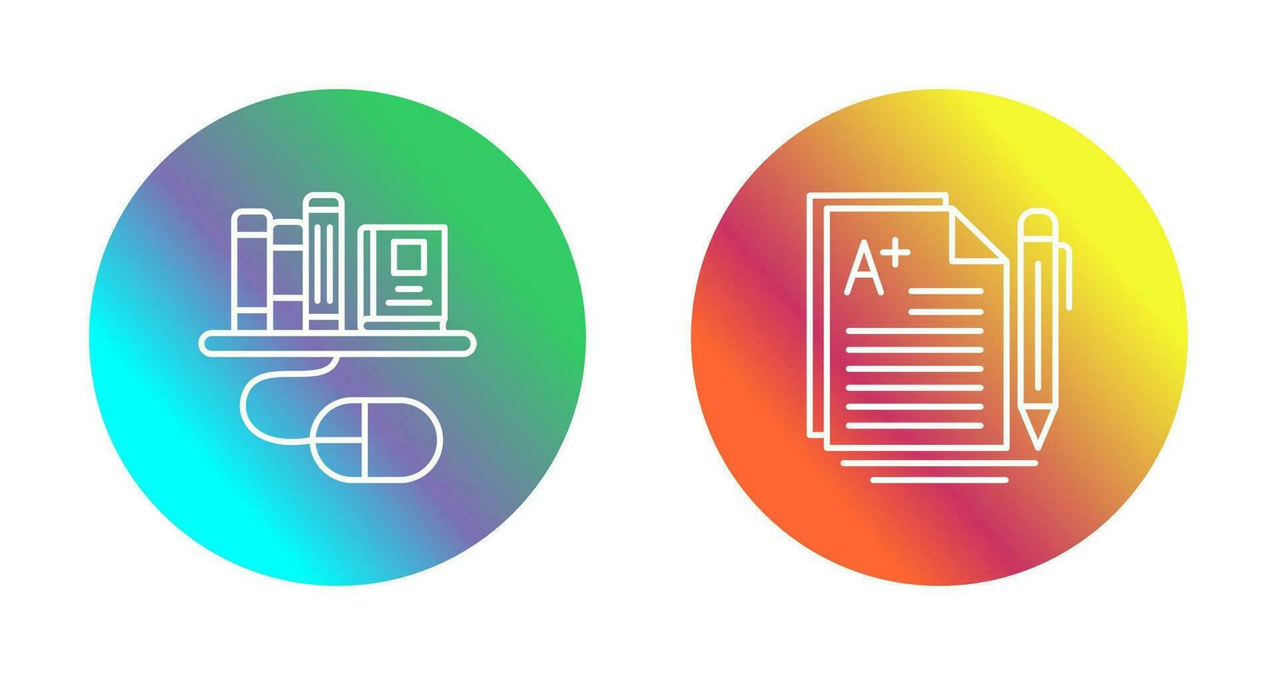Digital Library and Essay Icon vector