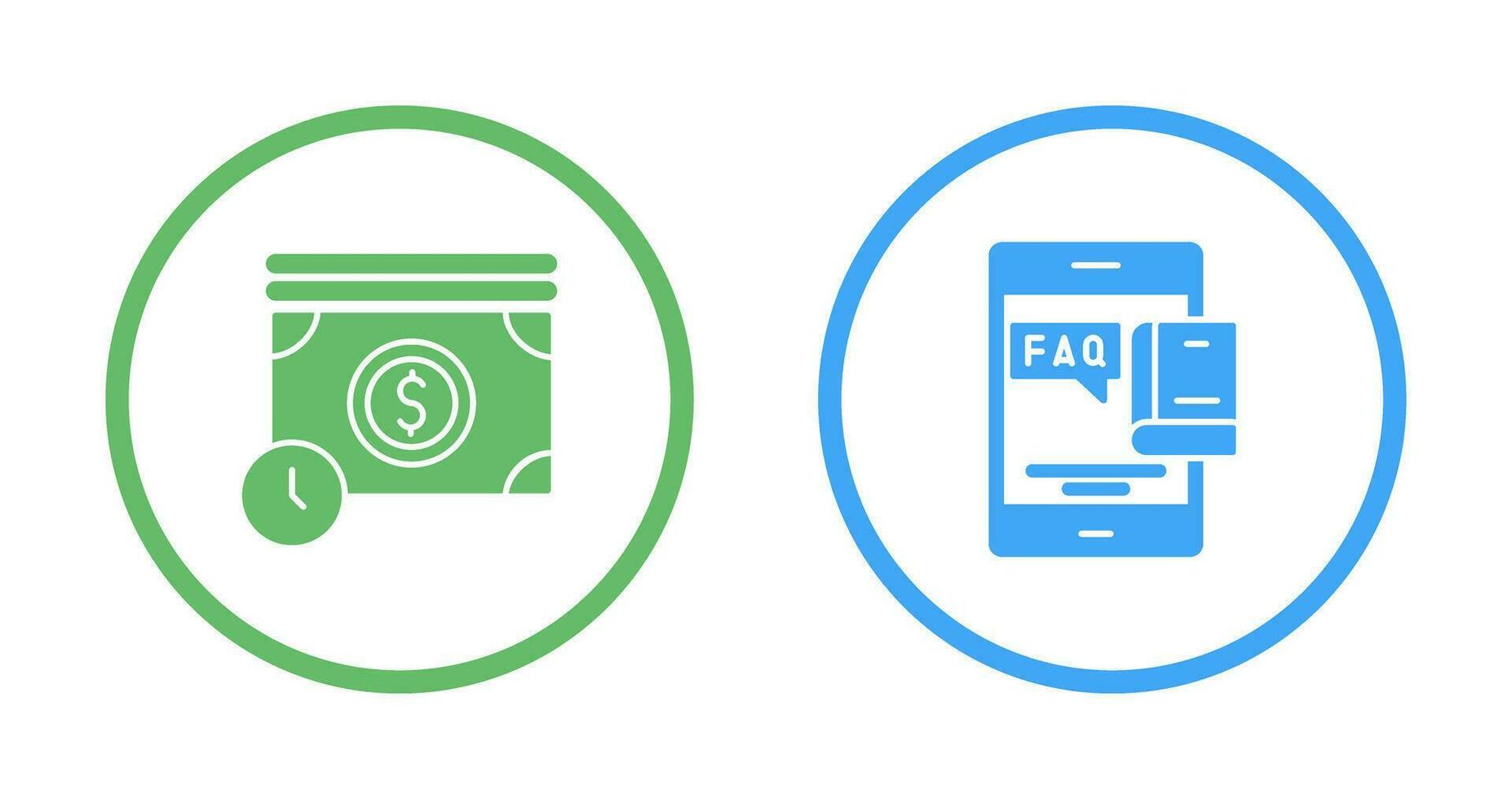 Time is Mony and Faq Icon vector