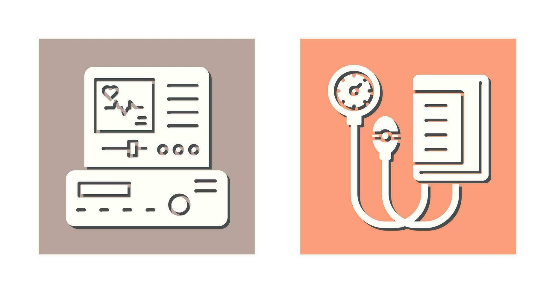 Electrocardiogram and Blood Pressure Gauge Icon vector