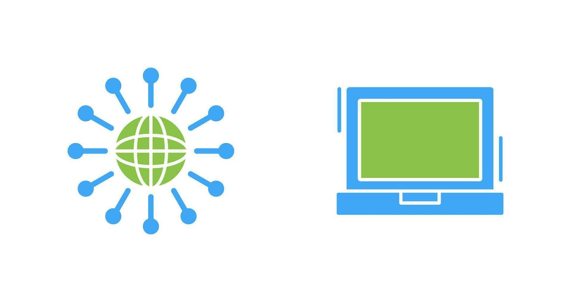 Networking and Laptop Icon vector