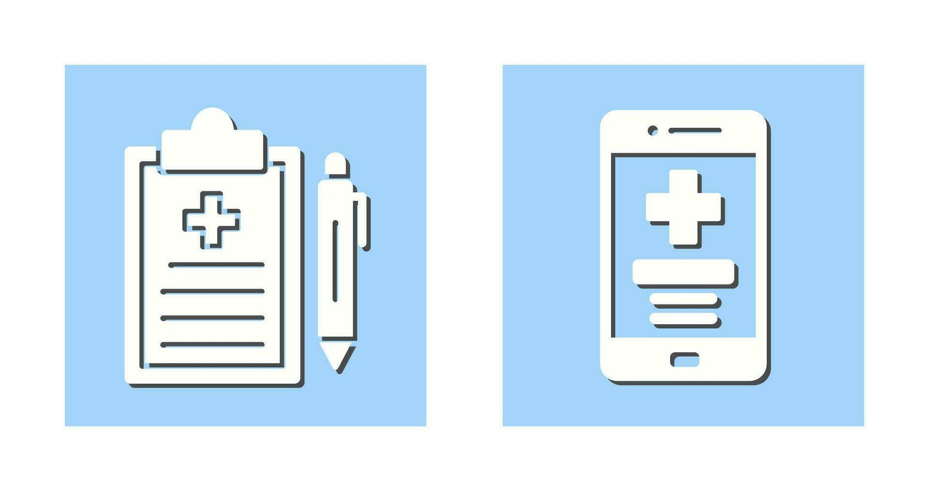 Medical Record and Medical App Icon vector