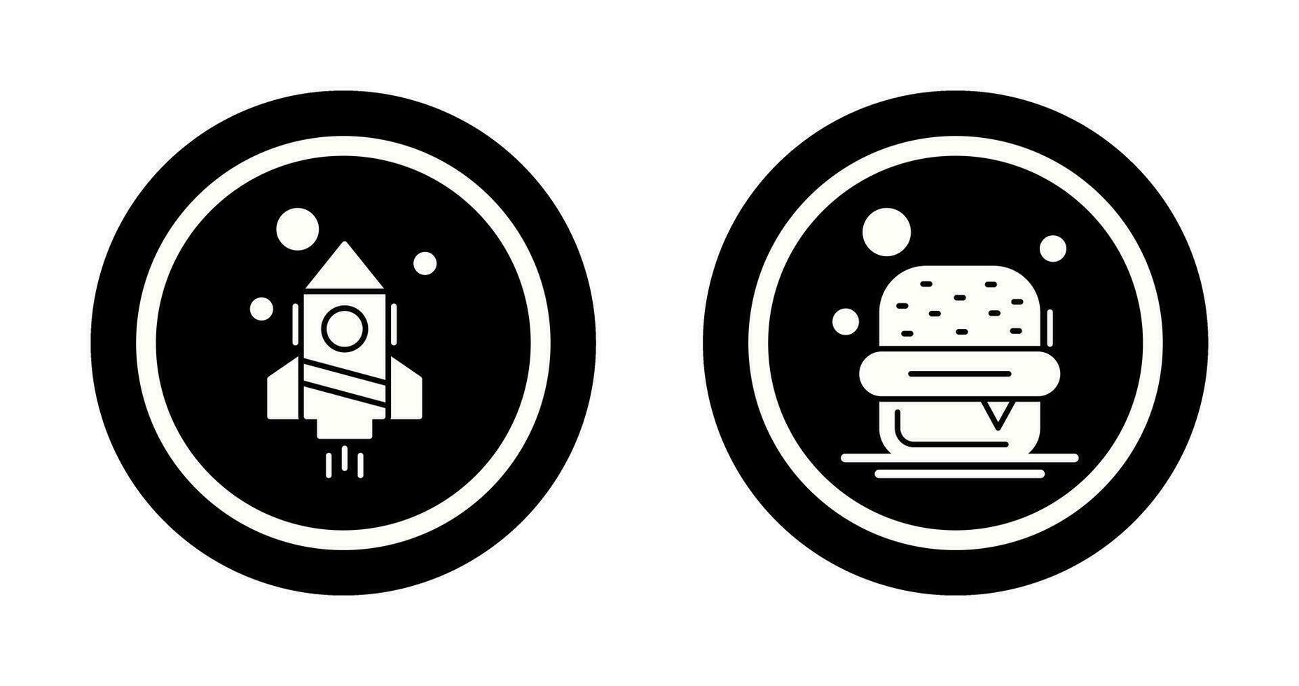 Rocket and Burger Icon vector