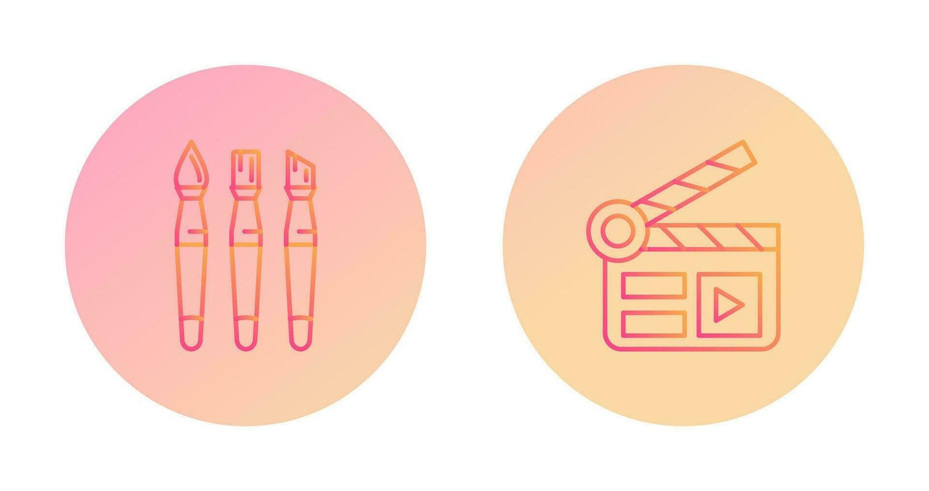 Brushes and Clapper Board Icon vector