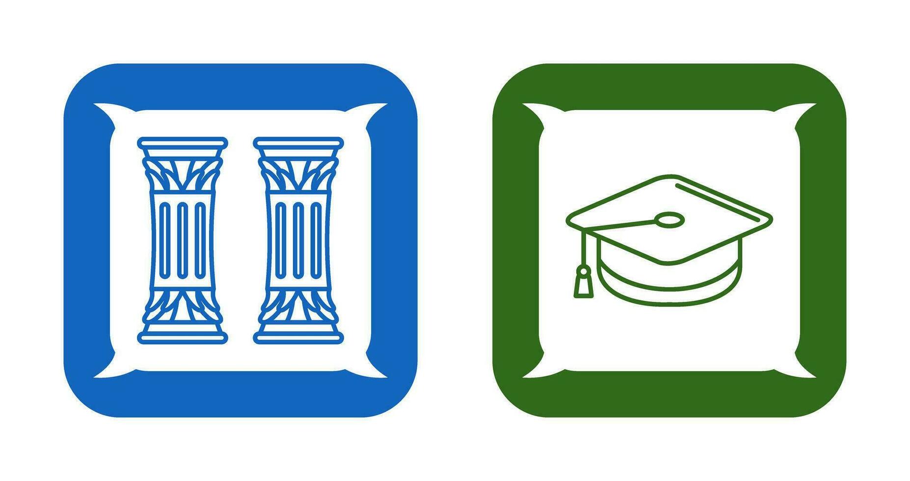 Column and Mortarboard Icon vector