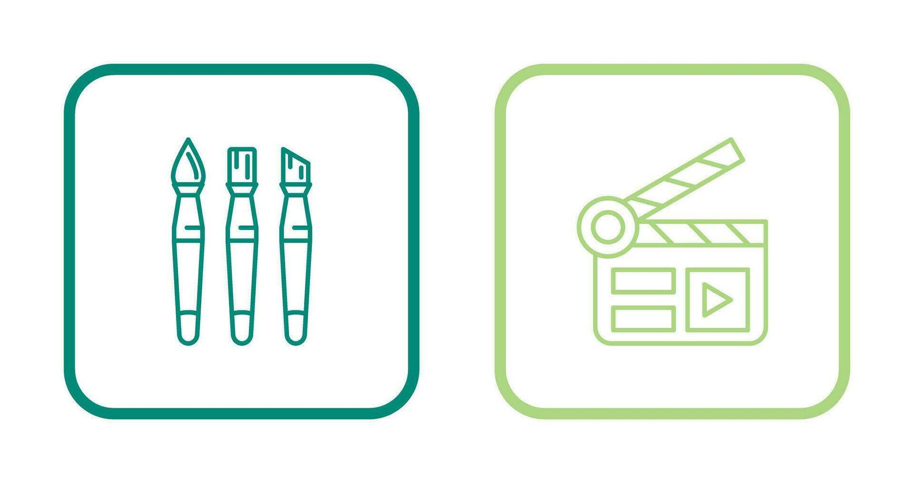 Brushes and Clapper Board Icon vector