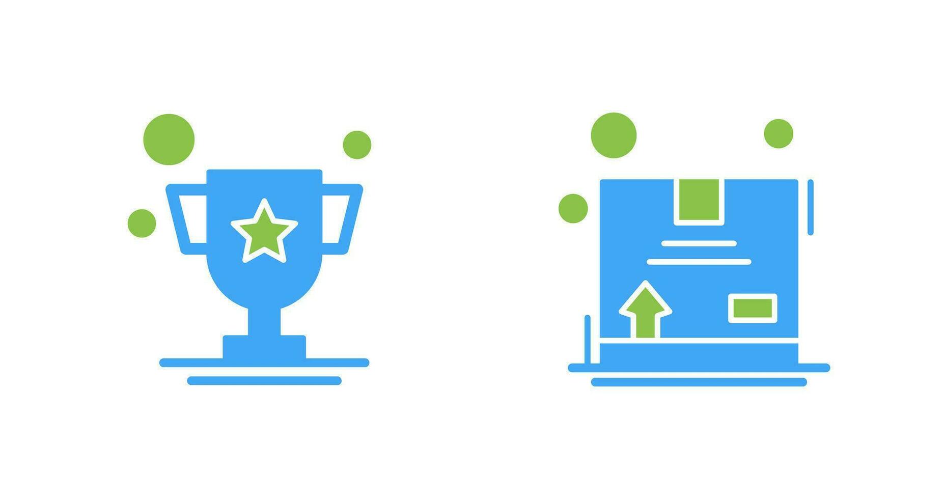Trophy and Box Icon vector