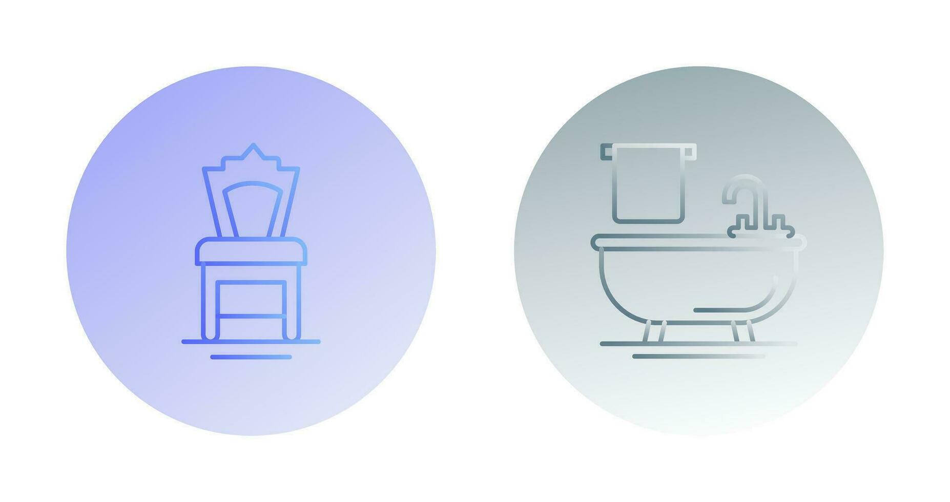 Chair and Bathtub Icon vector