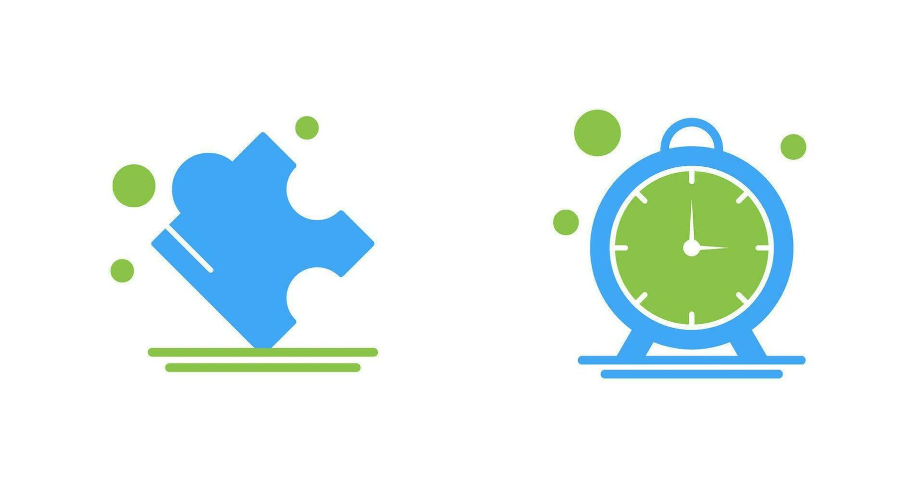 Puzzle and Stop Watch Icon vector