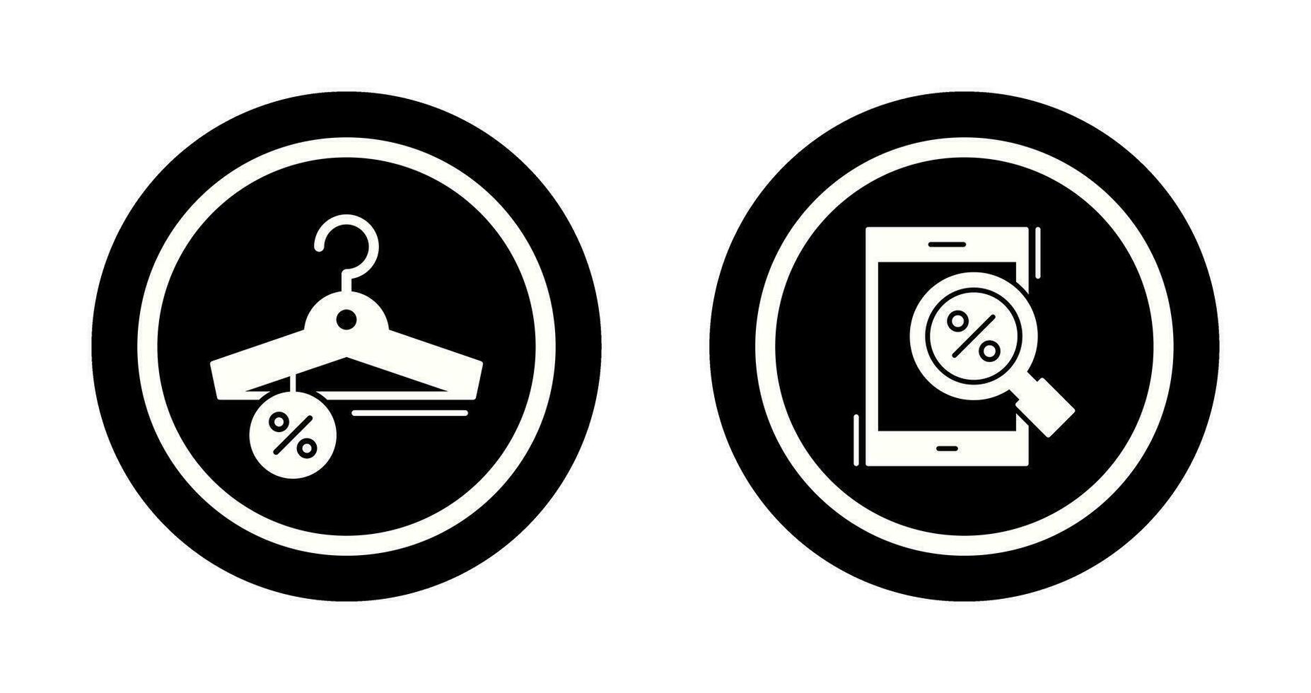 Hanger and Magnifying Glass Icon vector