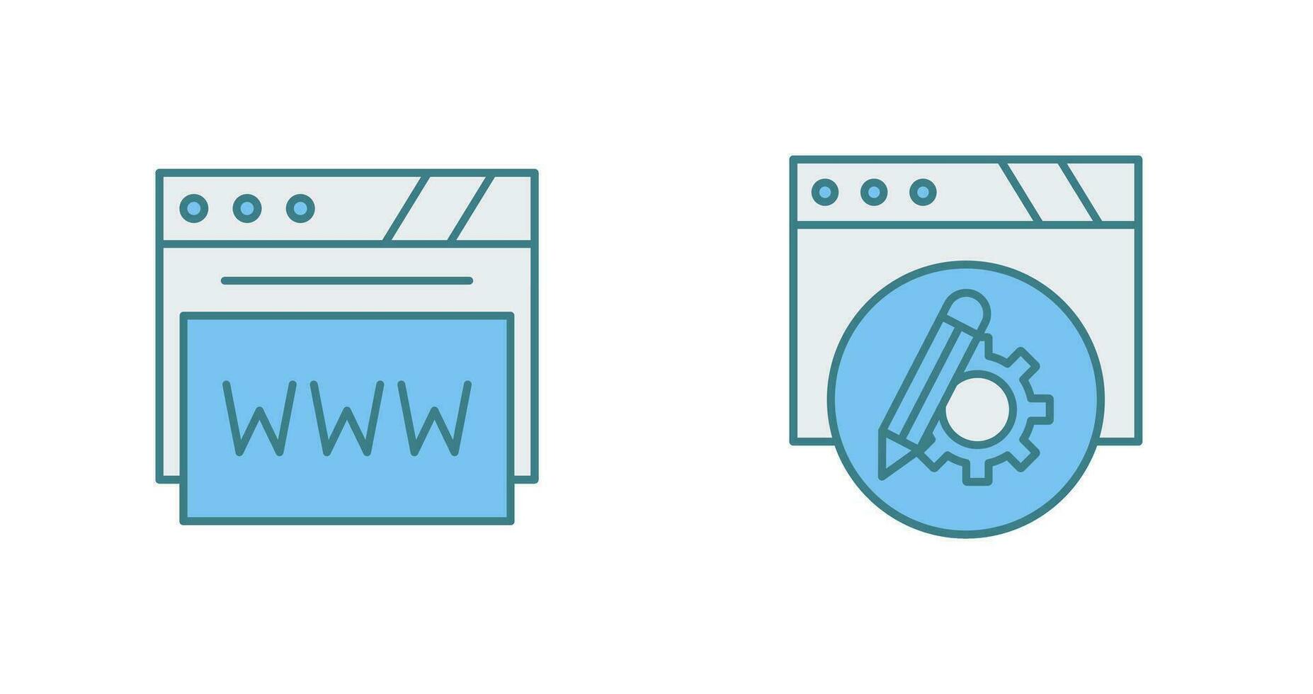 Setting and Web Browser Icon vector