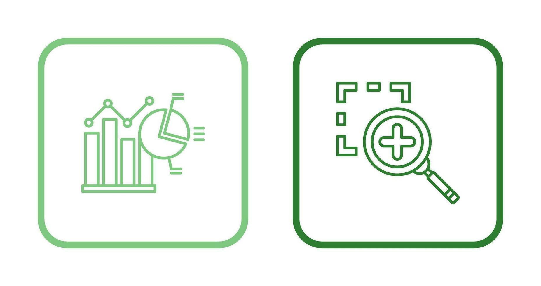 Bar Chat and Zoom In Icon vector