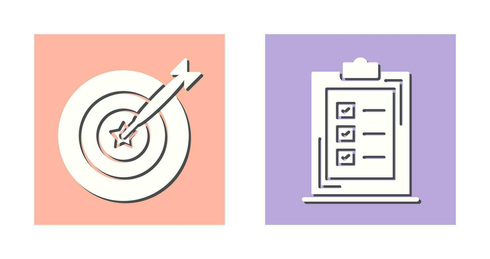 Dart and Checklist Icon vector
