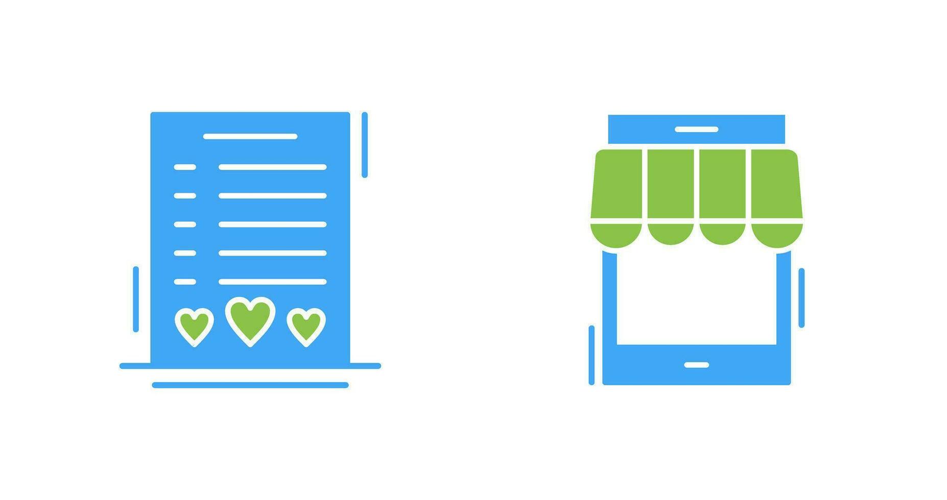 Wishlist and Online Shop Icon vector