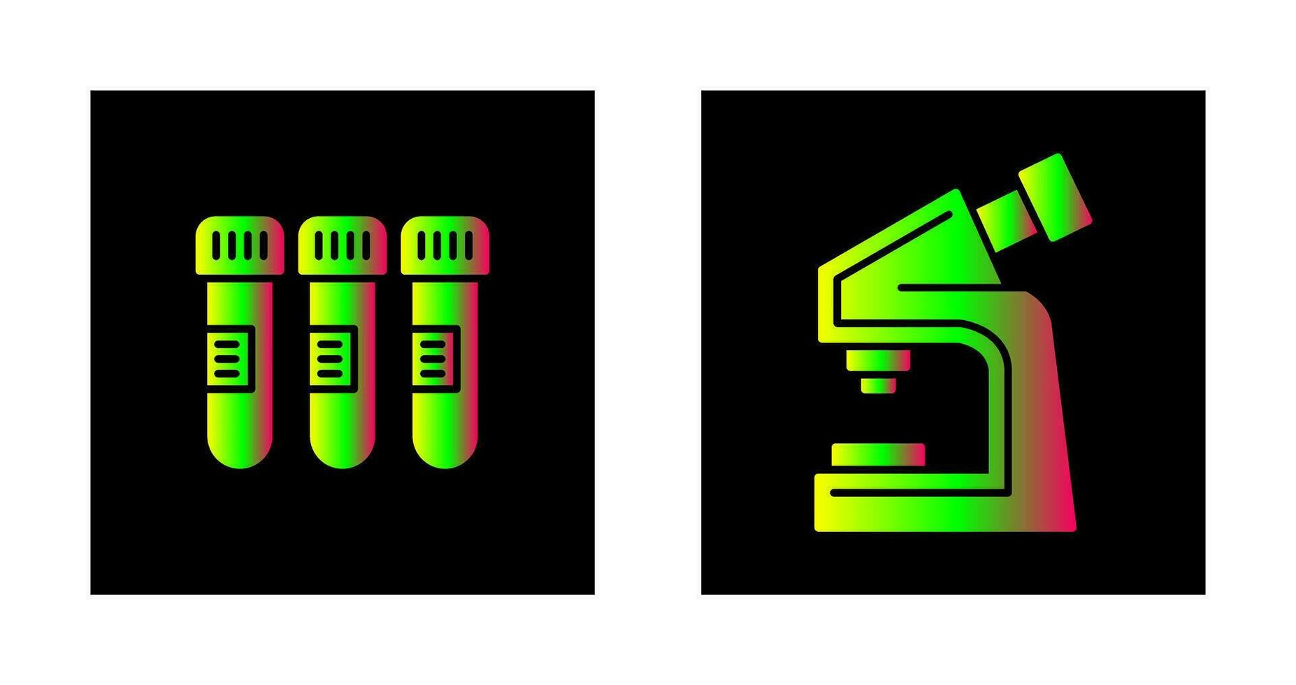 prueba tubo y microscopio icono vector