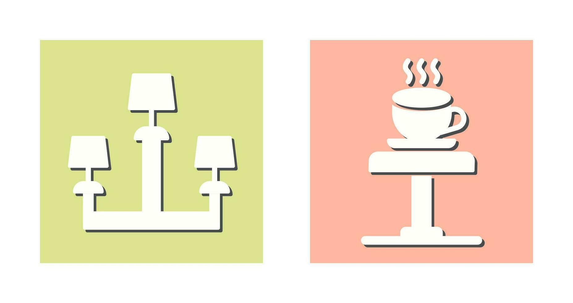 Lamp and Coffee Table Icon vector