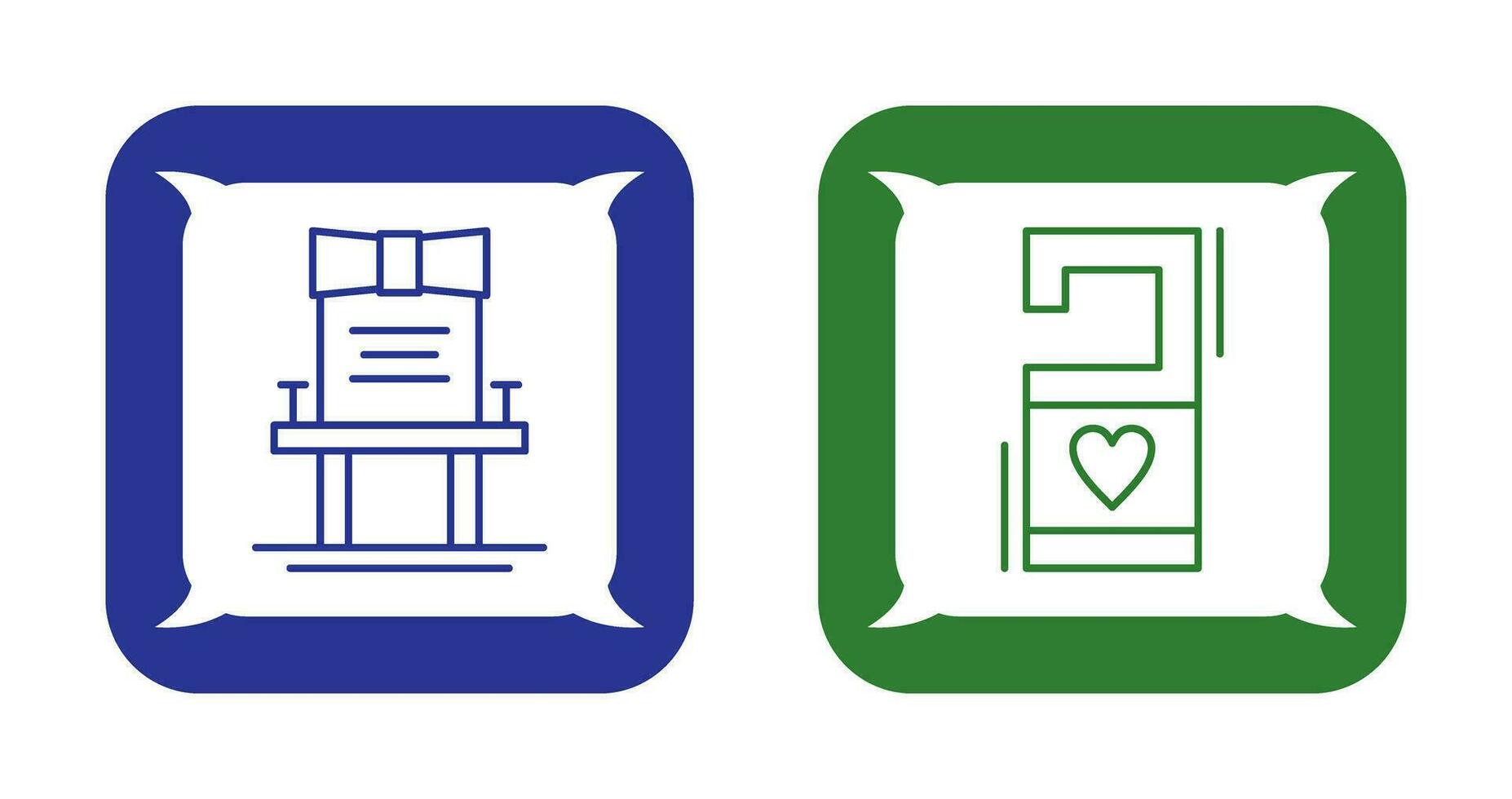 Chair and Door Knob Sign Icon vector