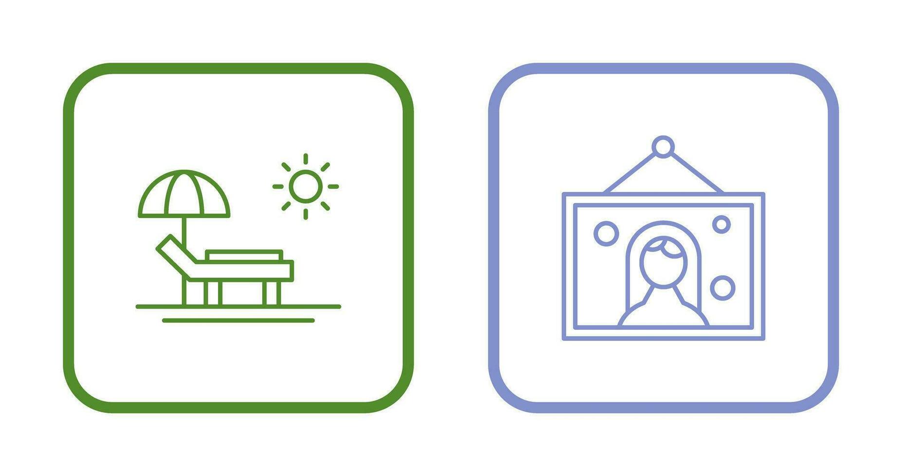 Hammock and Wedding Photo Icon vector