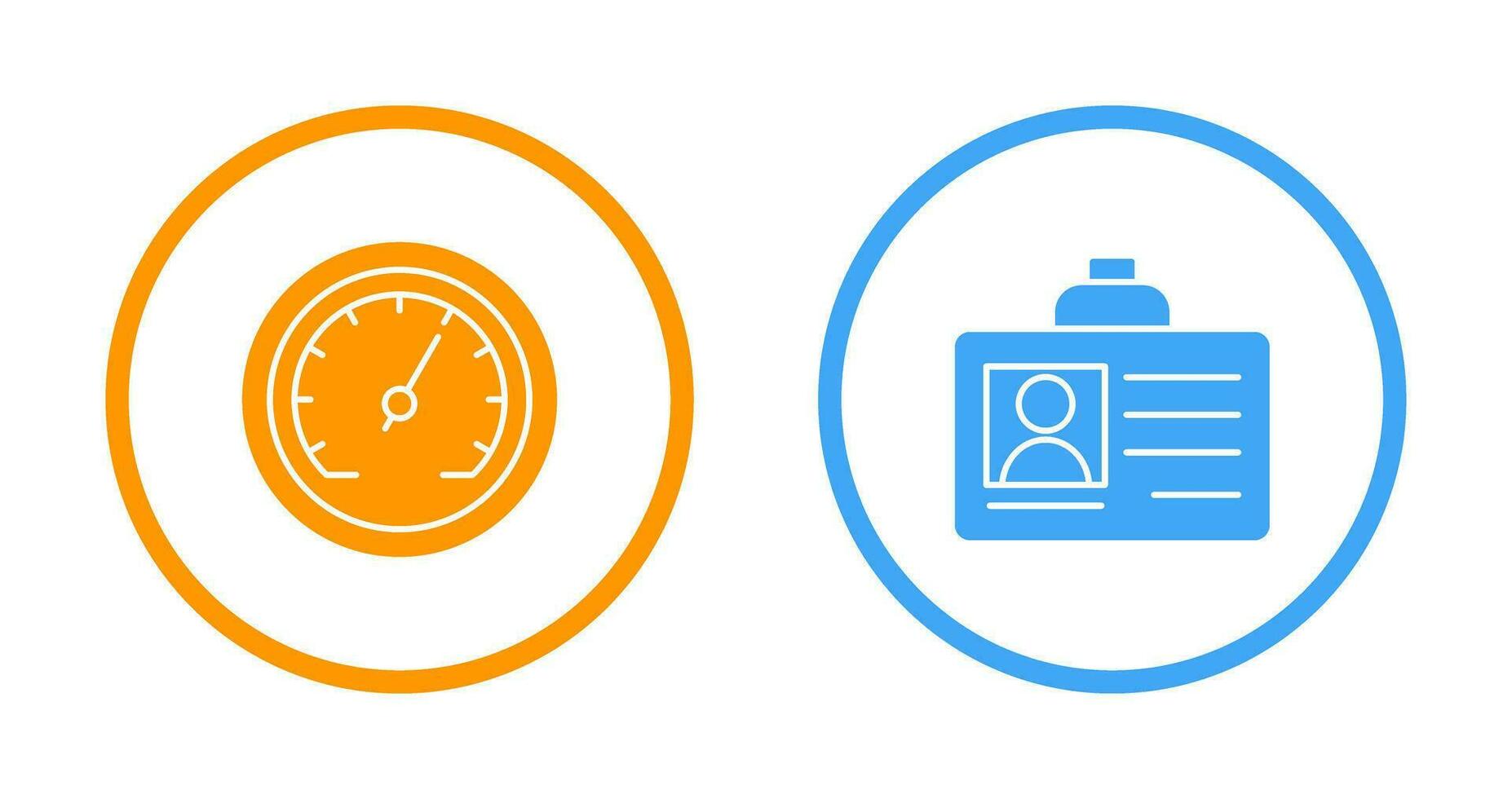 Id Card and Speedometer  Icon vector