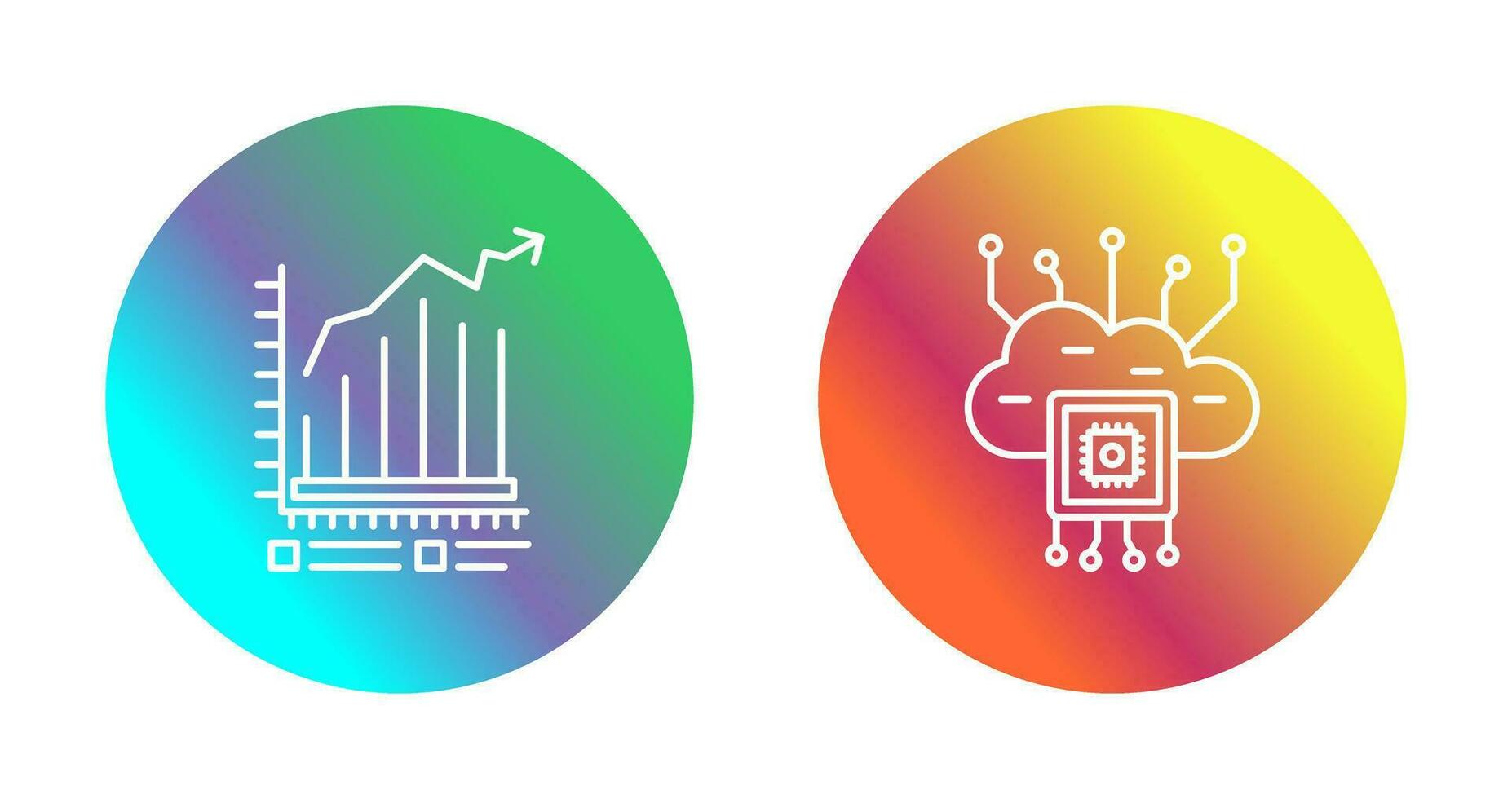 Bar Chart and Cloud Computing Icon vector