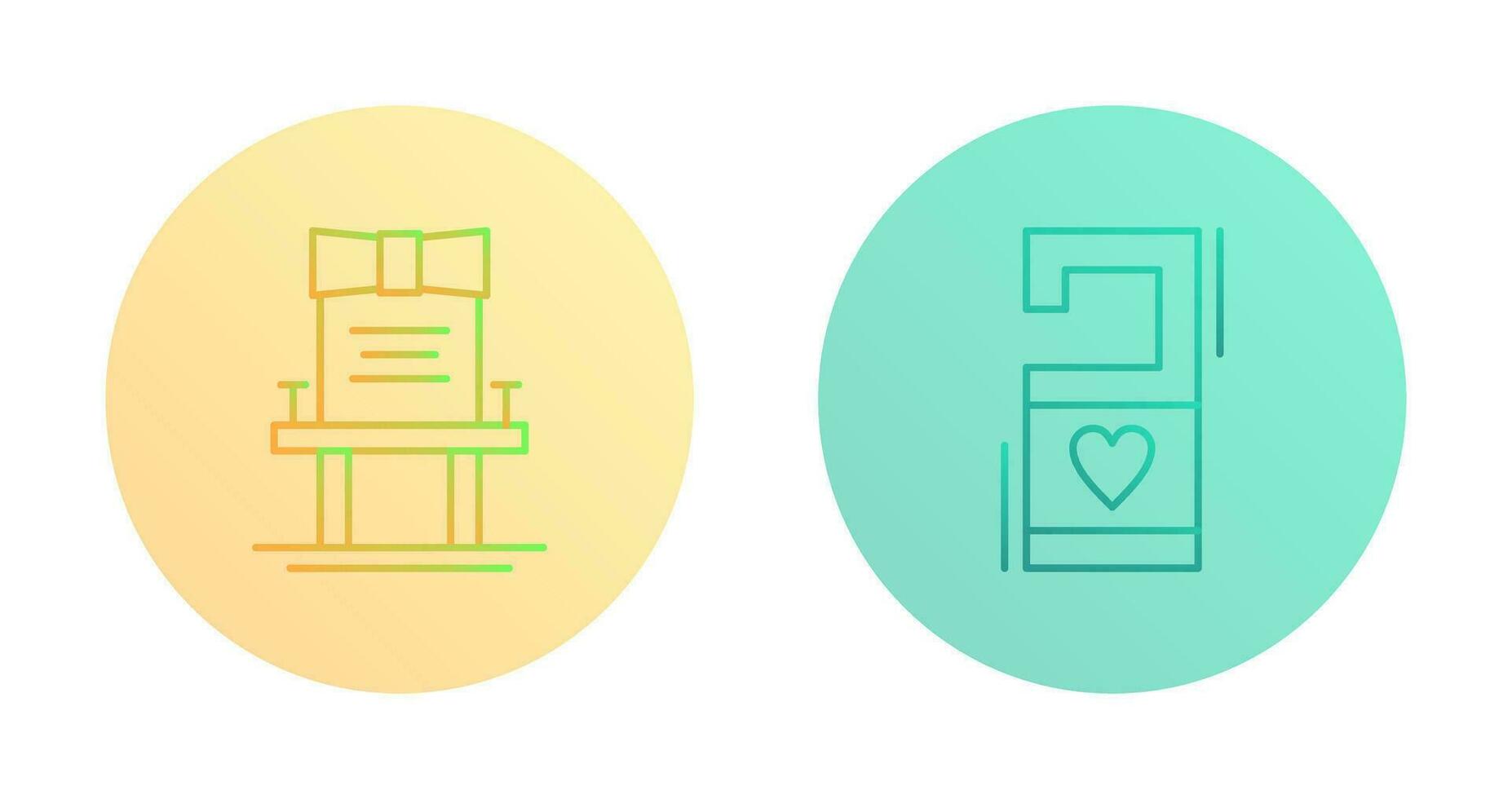 Chair and Door Knob Sign Icon vector