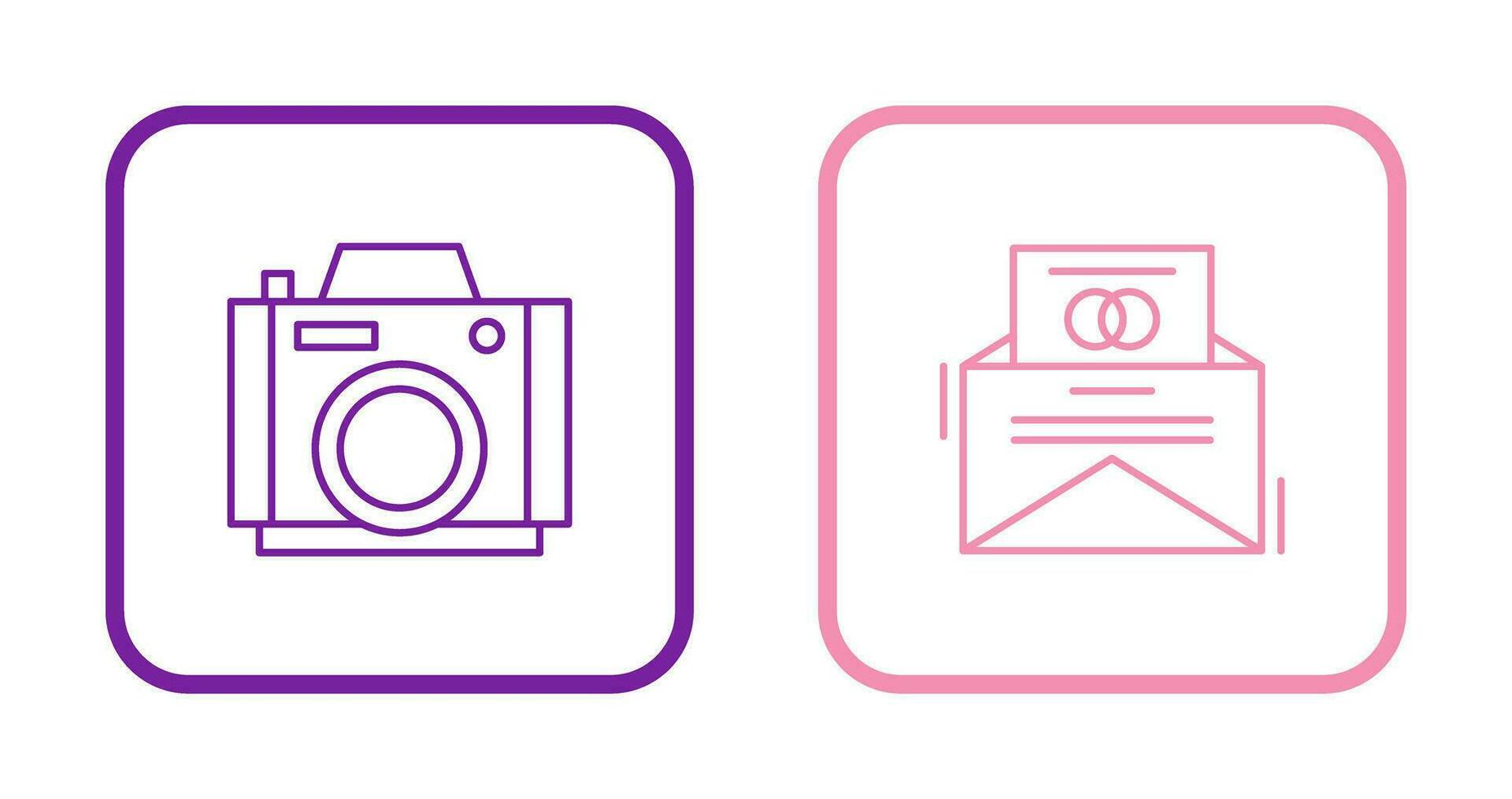 Photo Camera and Invitation Card Icon vector